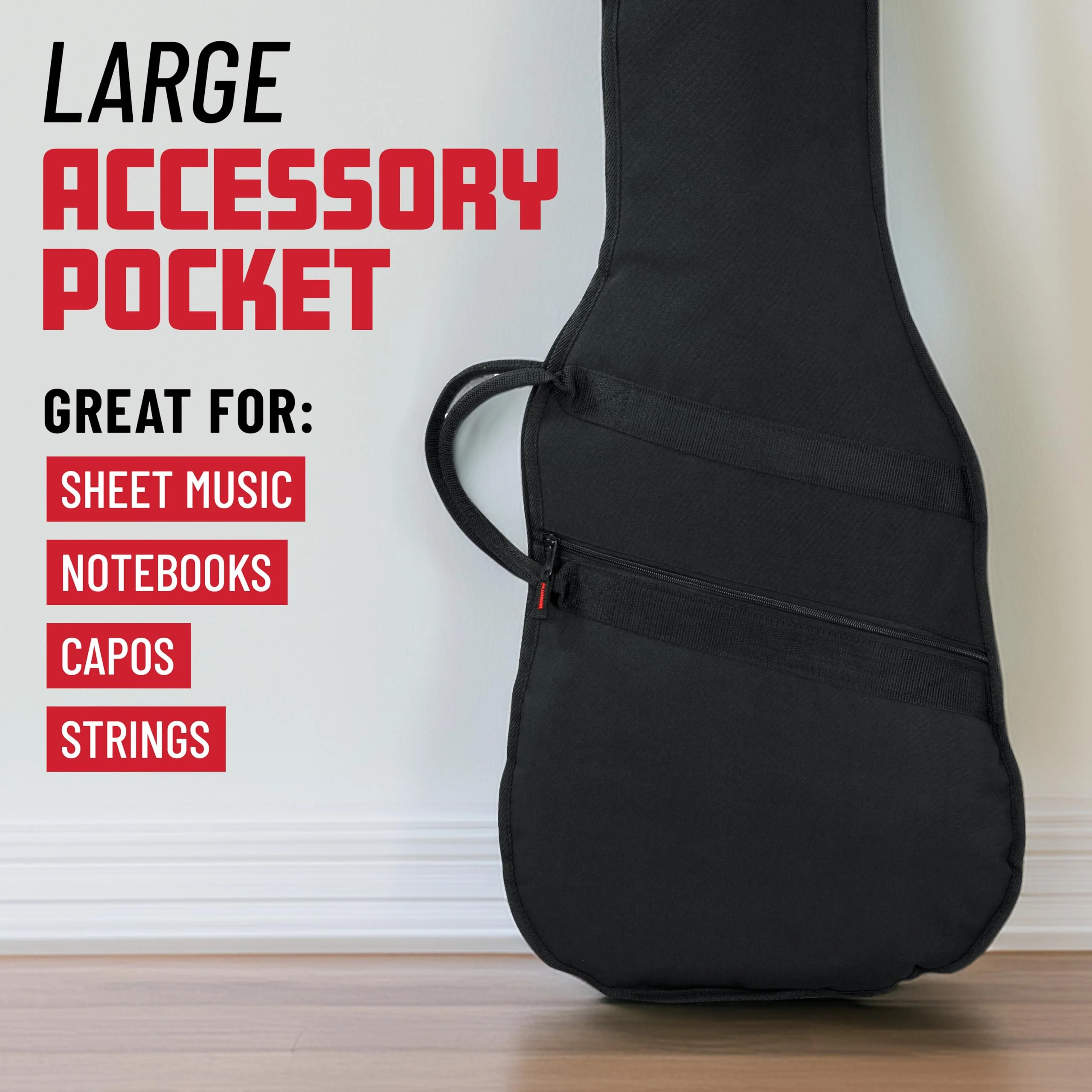 Gator Cases Foam Padded Bass Guitar Gig Bag, Fits Jazz and Precision Style Bass Guitars up to 46.5" in Length (GBE-BASS) - Image 3