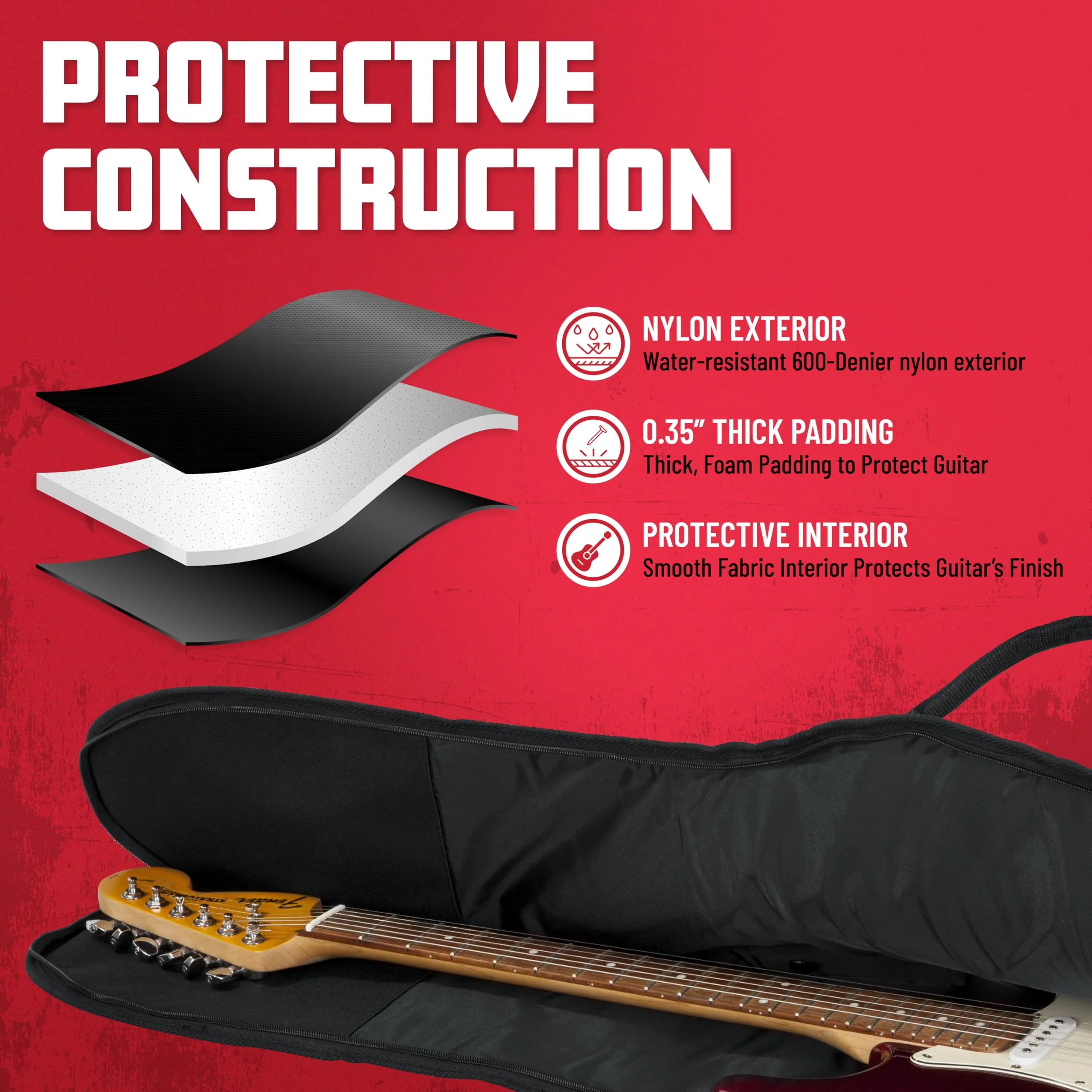 Gator Cases Foam Padded Guitar Gig Bag for Mini-Style Guitars, Fits Mini Electric Guitars up to 38" in Length (GBE-MINI-ELEC) - Image 2