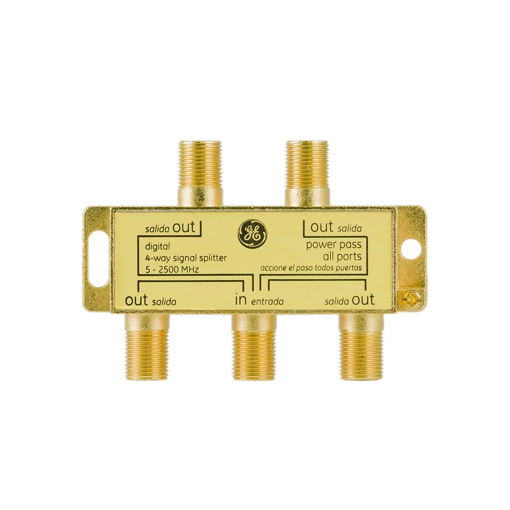 GE Digital 4-Way Coaxial Cable Splitter, 2.5 GHz 5-2500 MHz, RG6 Compatible, Works with HD TV, Satellite, High Speed Internet, Amplifier, Antenna, Gold Plated Connectors, Corrosion Resistant, 33527 1 Pack - Image 6