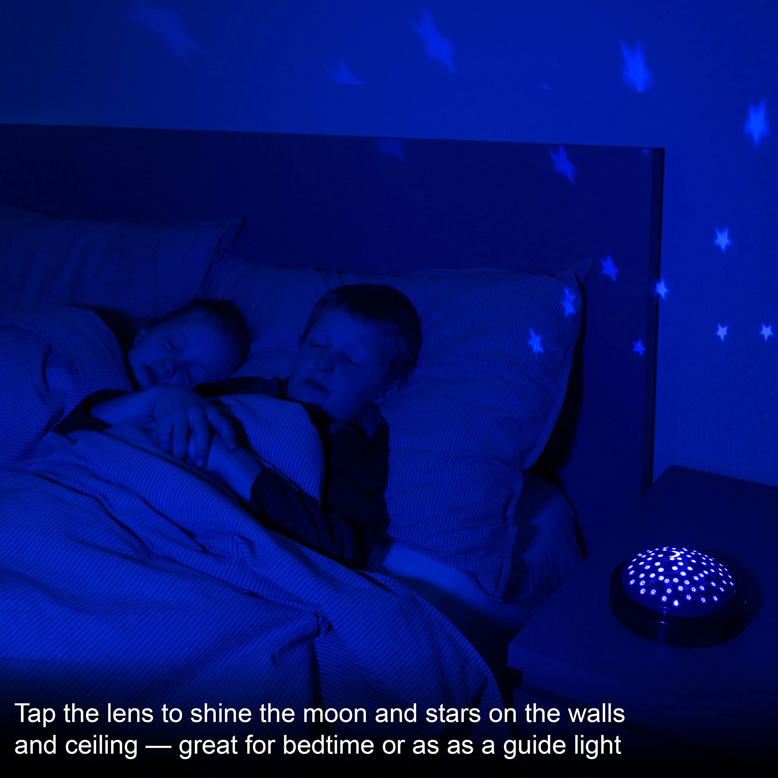 GE LED Moon and Star Night Light, Night Light for Kids, Tap Light, Battery Operated, Star Projector, Projector Light, Ideal for Kids Bedrooms, Playroom, Nursery, 17457 Star Tap Light - Image 3