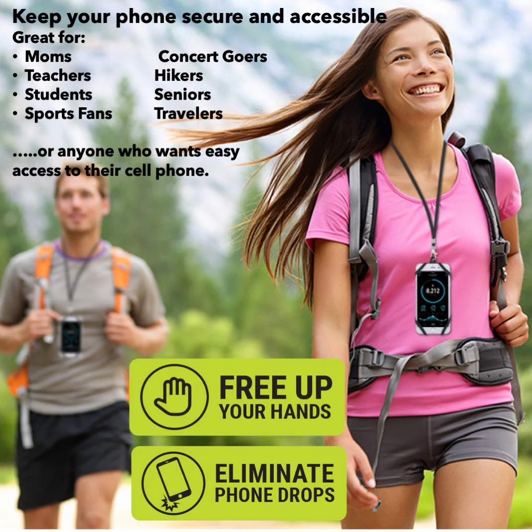 Gear Beast Universal Cell Phone Lanyard - Silicone Cell Phone Holder for Walking w/Neck ﻿Strap, Clear - Image 2