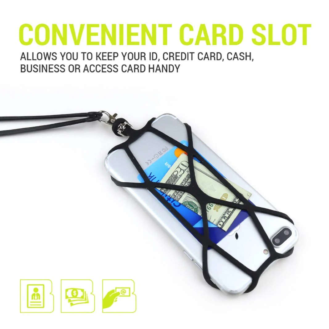 Gear Beast Universal Cell Phone Lanyard - Silicone Cell Phone Holder for Walking w/Neck ﻿Strap, Clear - Image 4