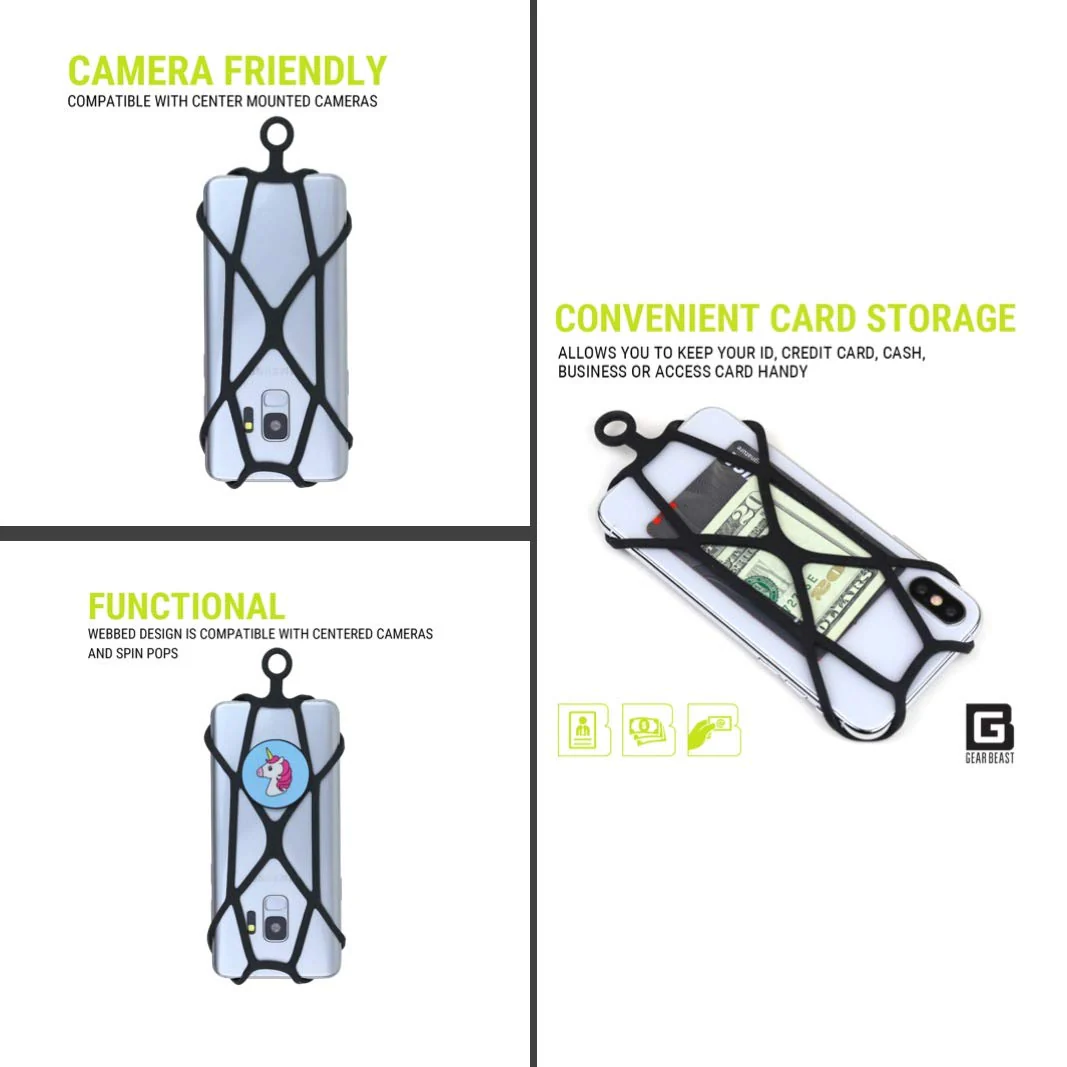 Gear Beast Universal Crossbody Cell Phone Lanyard Compatible with iPhone, Galaxy & Most Smartphones, Phone Case Holder & Cross Body Strap Black - Image 4