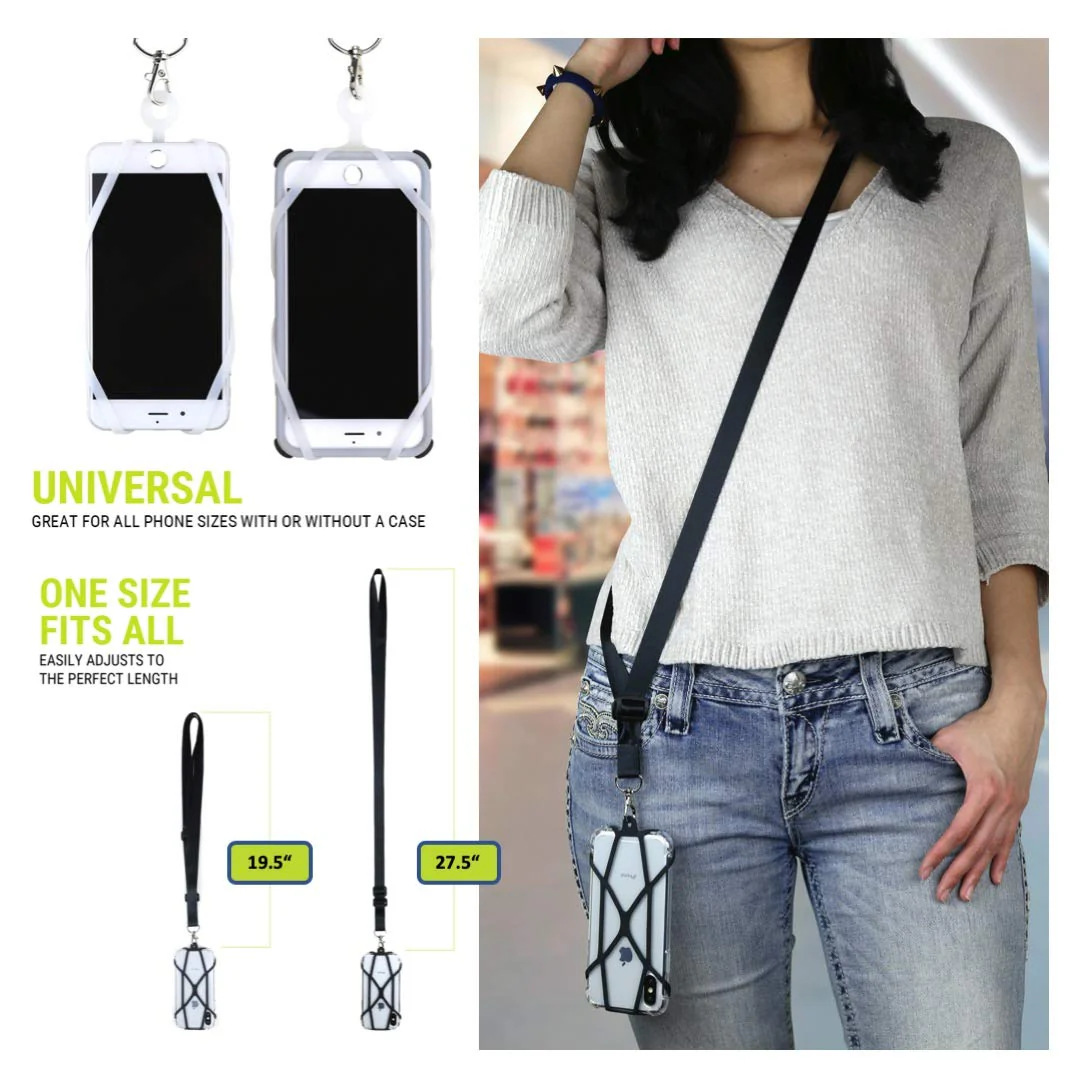 Gear Beast Universal Crossbody Cell Phone Lanyard Compatible with iPhone, Galaxy & Most Smartphones, Phone Case Holder & Cross Body Strap Black - Image 5