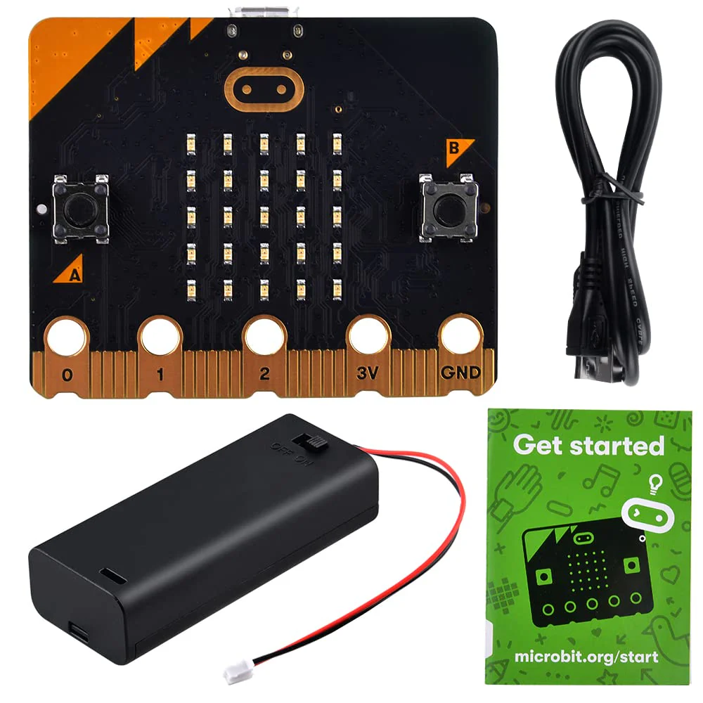 GeeekPi BBC Micro:bit V2.2 MB V2 Development Board for Coding and Programming (Micro USB Cable and Battery Holder Are Included)