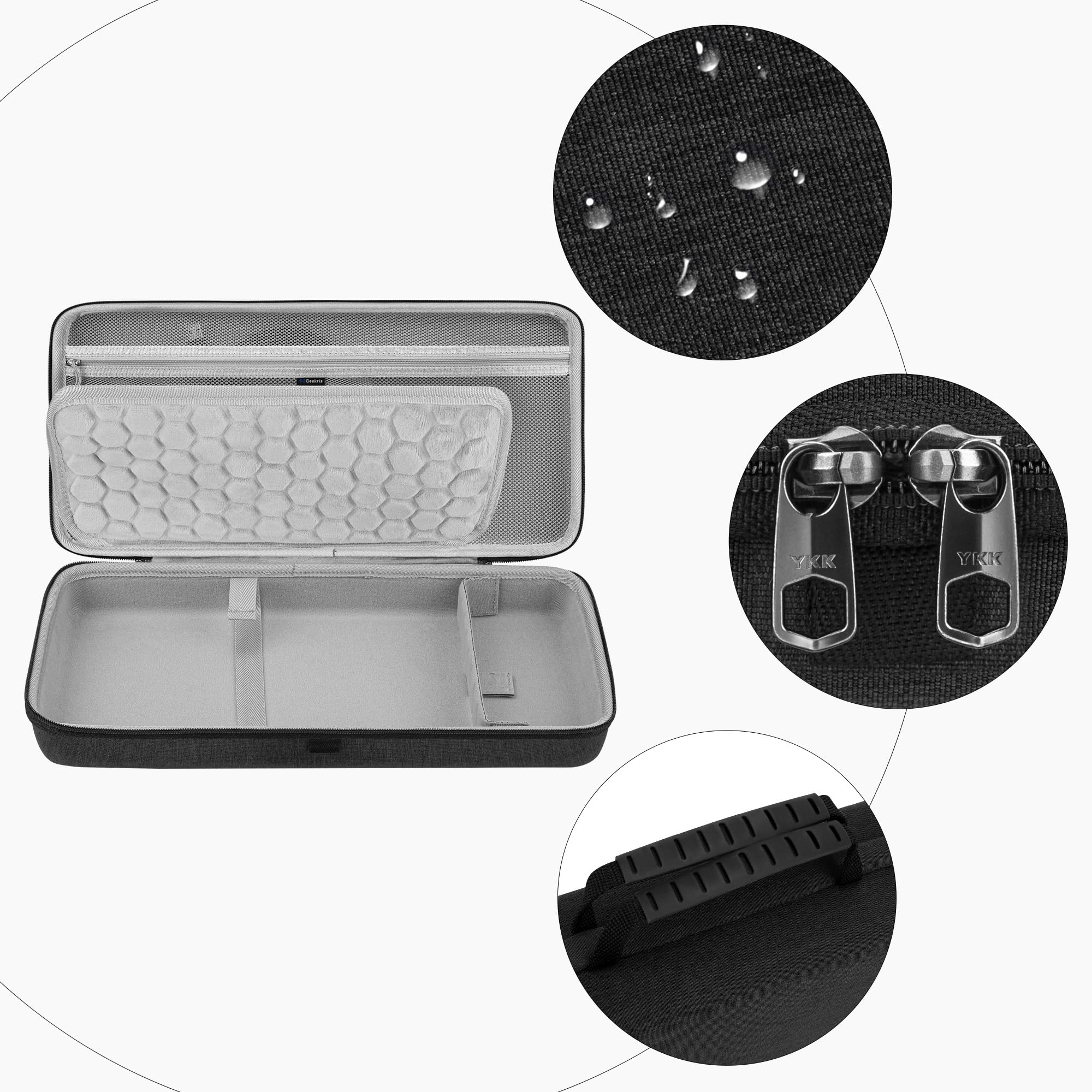 GEEKRIA Audio Interface Carrying Case, Compatible with SONICWARE Liven Ambient Ø / 8bit Warps/MEGA SYNTHESIS/Texture Lab/XFM/Lofi-12, EVA Hard Shell Portable Travel Bag (Dark Gray) - Image 2