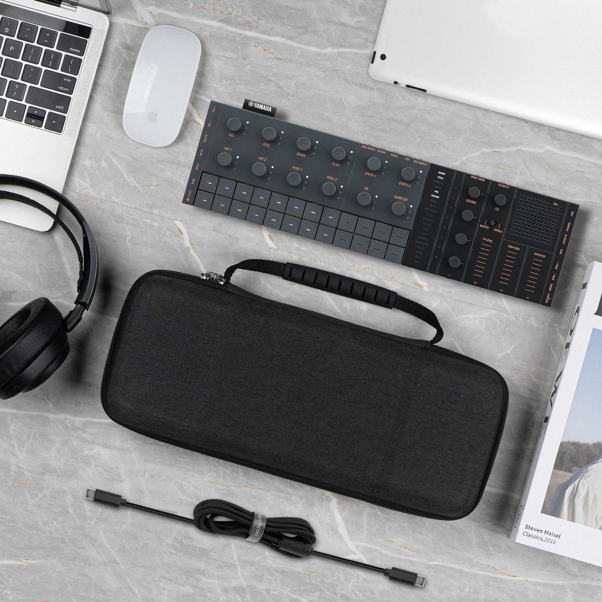 GEEKRIA Audio Interface Carrying Case, Compatible with Yamaha SEQTRAK/Mobile Music Ideastation, EVA Hard Shell Portable Travel Bag (Dark Gray) - Image 6