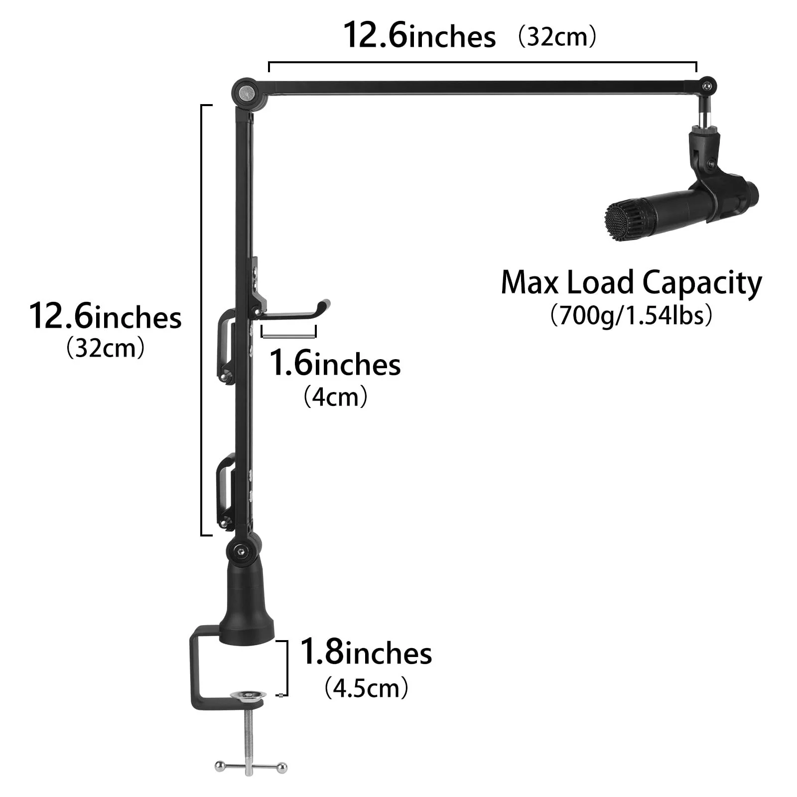 Geekria for Creators Microphone Arm, Mic Boom Arm with Headphones Hangers, Suspension Stand, Desk Mount Holder Compatible with Audio-Technica ATR2100x-USB, SAMSON Q2U - Image 2