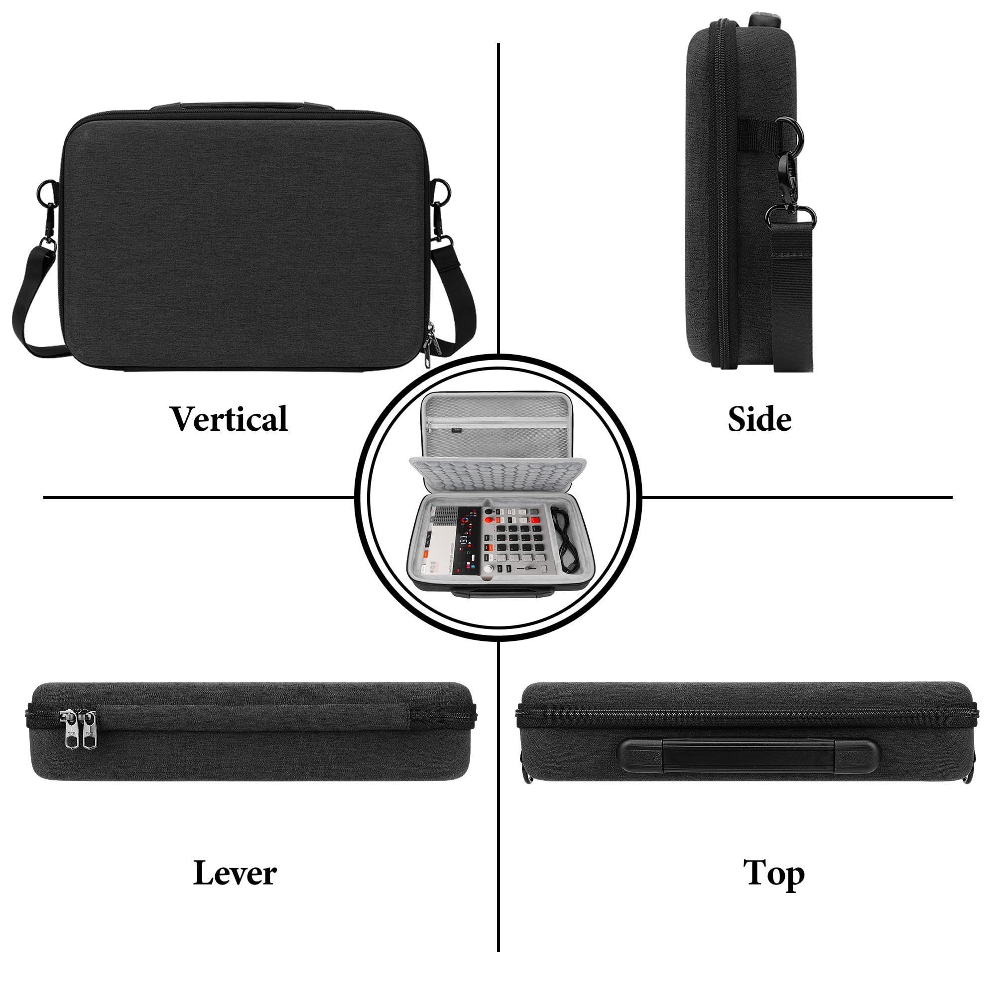 GEEKRIA Hard Shell Travel Carrying Case, Drum Machine Bag Compatible with Teenage Engineering EP-133 K.O. II, EP-1320 Medieval Sampler (Dark Gray) - Image 3