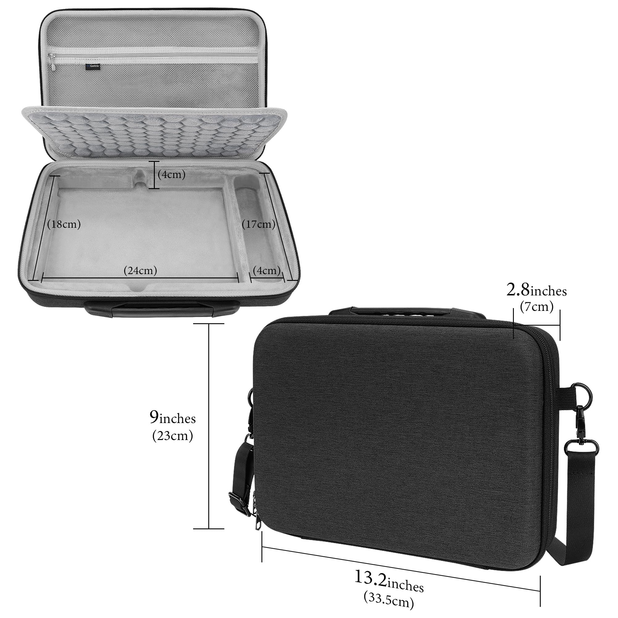 GEEKRIA Hard Shell Travel Carrying Case, Drum Machine Bag Compatible with Teenage Engineering EP-133 K.O. II, EP-1320 Medieval Sampler (Dark Gray) - Image 4