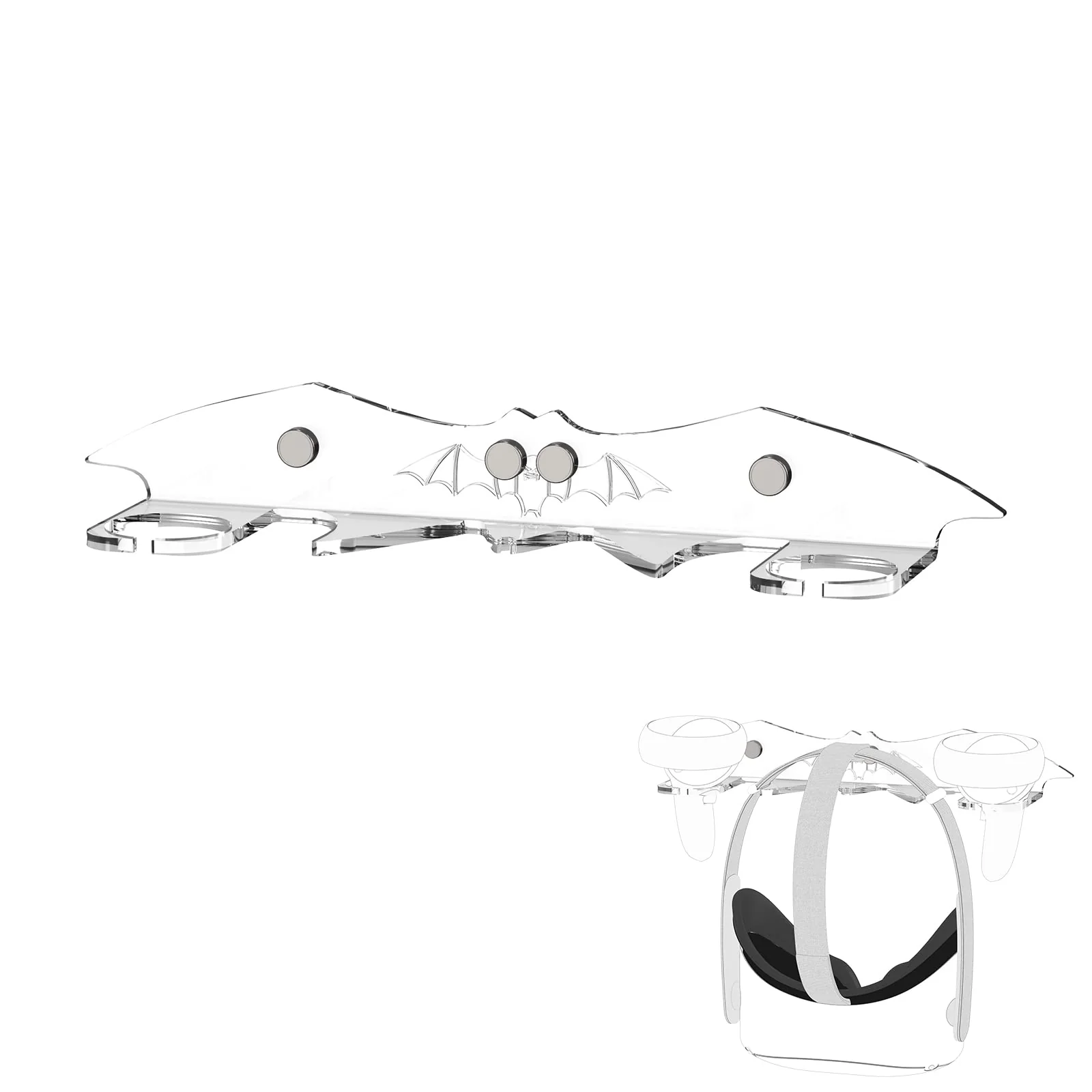 Geekria VR Wall Mount Stand Compatible with Meta Quest 3/Quest Pro/Quest 2/Valve Index/HTC Vive/Playstation VR Game Accessories Storage Stand Holder Hook VR Headset (Clear) Clear
