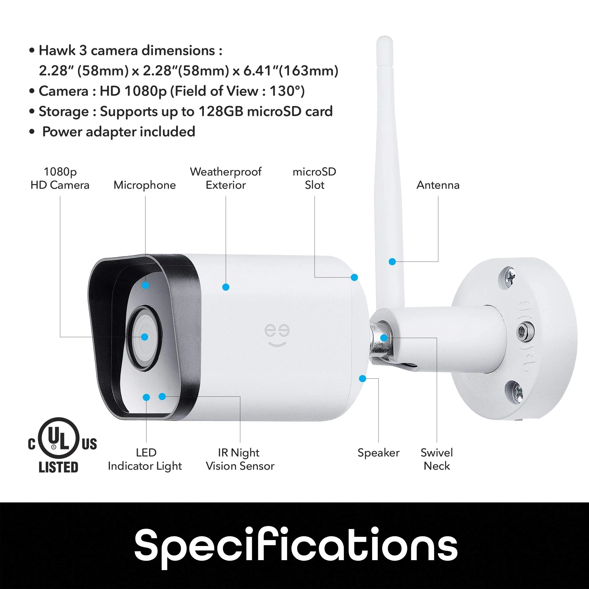 Geeni Hawk 3 Outdoor Camera for Home Security, Smart Surveillance, WiFi, Night Vision, Motion Alert, 2-Way Audio, 1080p HD, Works with Alexa, Google Home - 1 Pack 1 Count (Pack of 1) - Image 9