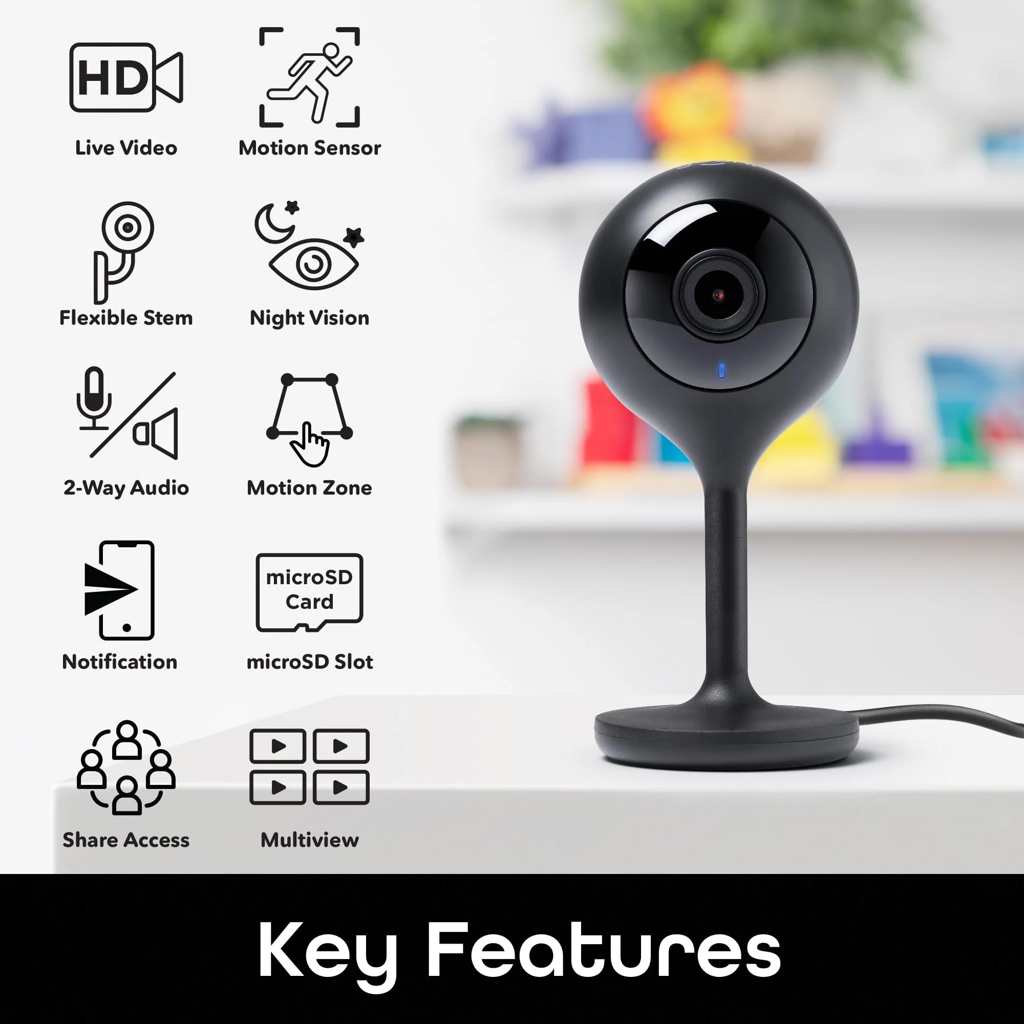 Geeni Look Indoor Smart Security Camera 720P | HD Surveillance, 2-Way Talk, Motion Sensor | Compatible with Alexa & Google Home 2 Pack 2 Pack, 720p - Image 2