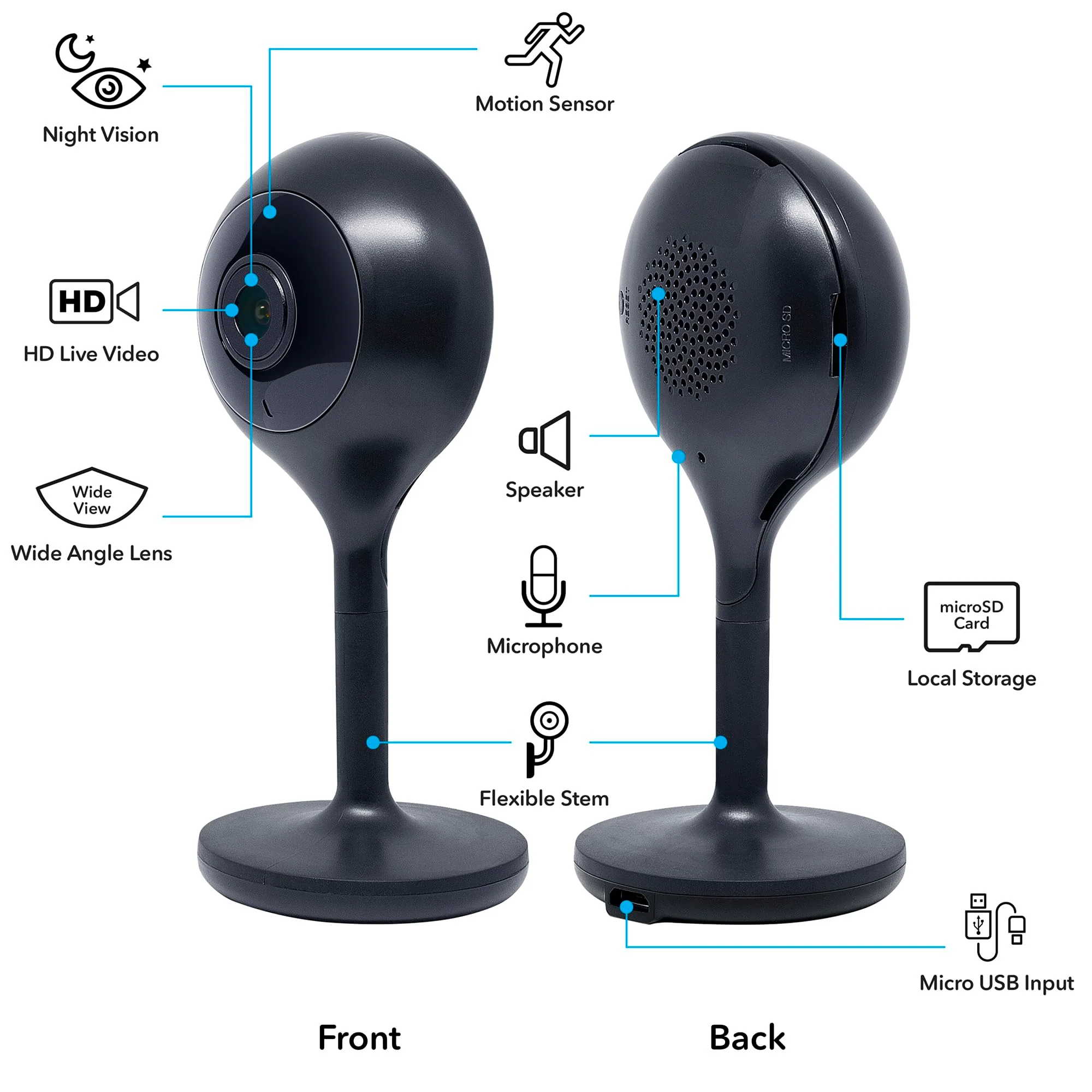 Geeni Look Indoor Smart Security Camera 720P | HD Surveillance, 2-Way Talk, Motion Sensor | Compatible with Alexa & Google Home 2 Pack 2 Pack, 720p - Image 9