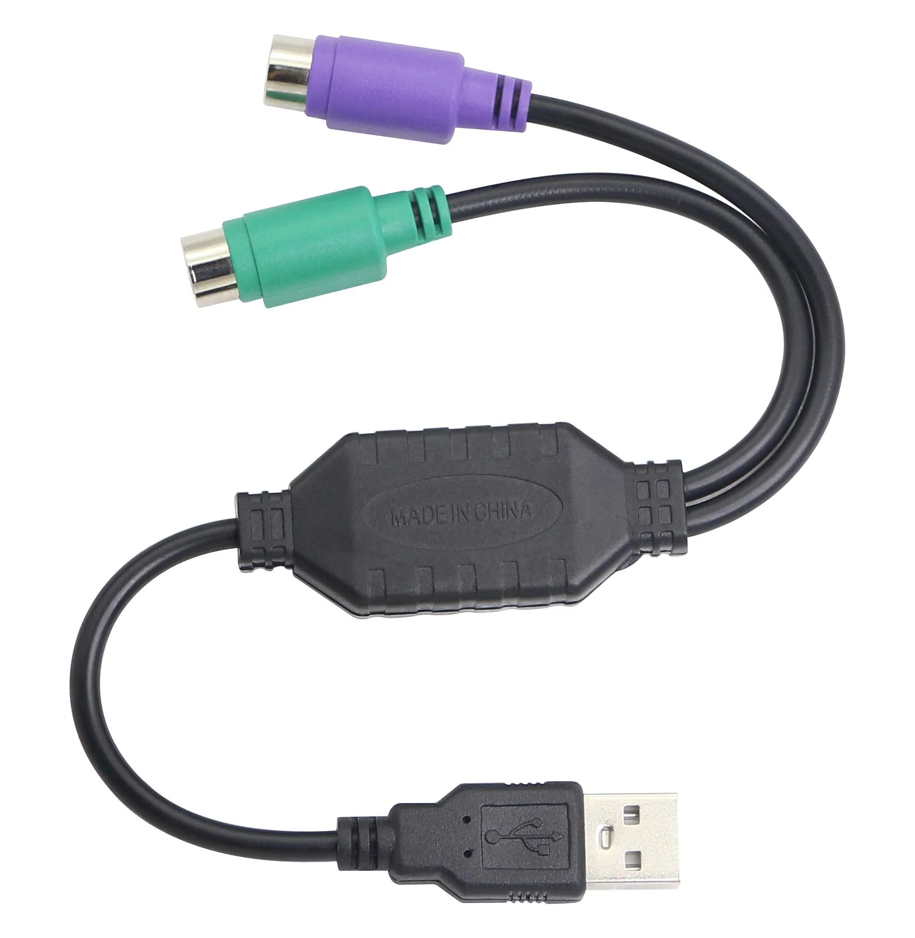 GELRHONR PS/2 to USB Cable LEIHONG USB to PS/2 Plug Active USB to Dual PS/2 Adapter Keyboard Mouse Converter Adapter for The Keyboard PS2 (black) black - Image 6