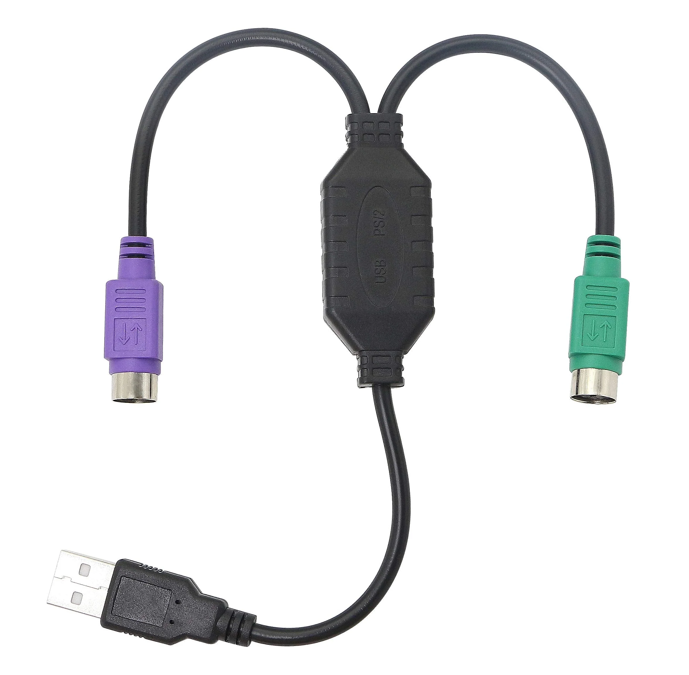 GELRHONR PS/2 to USB Cable LEIHONG USB to PS/2 Plug Active USB to Dual PS/2 Adapter Keyboard Mouse Converter Adapter for The Keyboard PS2 (black) black - Image 7