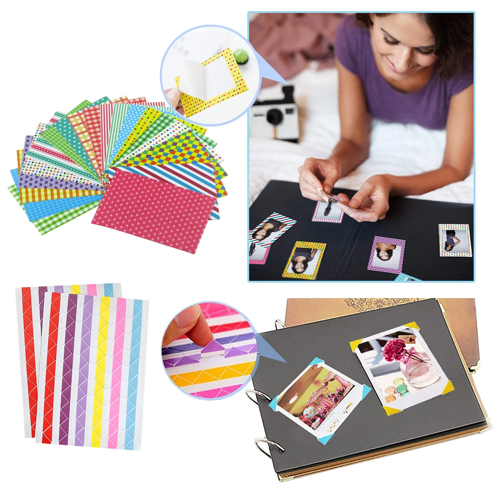 GEMHOPE Latest Colorful Bundle Kit for Accessories Kit, Compatible With Fujifilm Mini 9 8 11 12 70 90 Accessories Include Photo Albums Film Stickers Desk Stands Hanging Frame Clips Straps - Image 6
