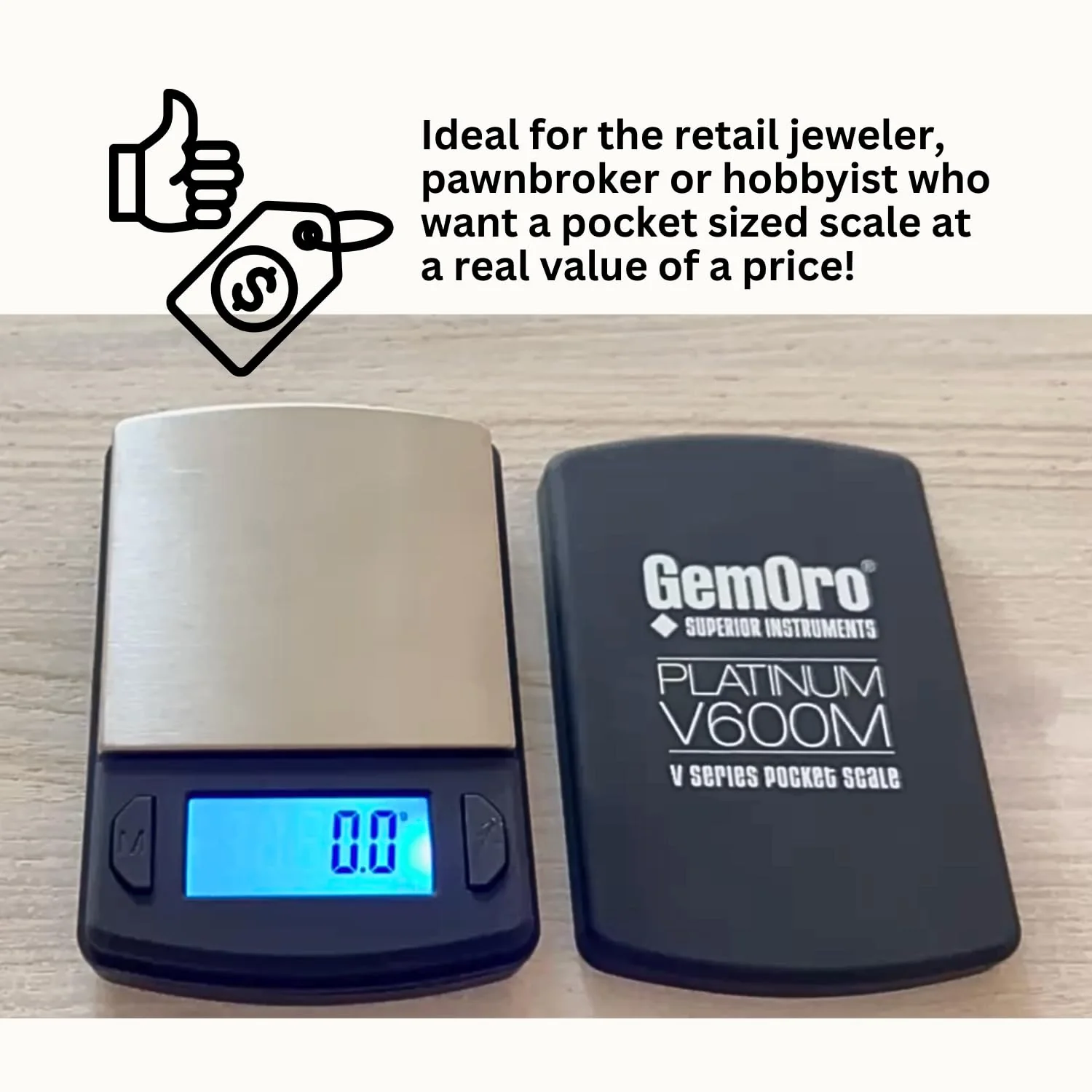 GemOro Platinum V600M | Durable Precise Jewelers Countertop Portable Mini Scale | Digital Precision Tool with Expert Professional Reading & Accuracy 600g x 0.1g Readability V Series - Image 8