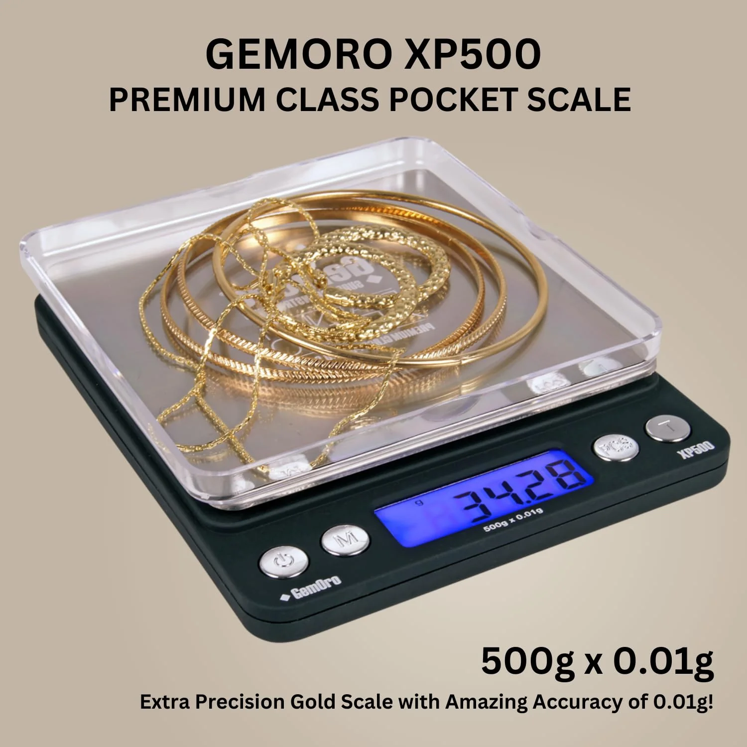 GemOro Platinum XP500 | Durable Precise Jewelers Countertop Portable Pocket Scale | Digital Precision Tool with Expert Professional Reading & Accuracy 500g x 0.01g Readability (Silver) - Image 2