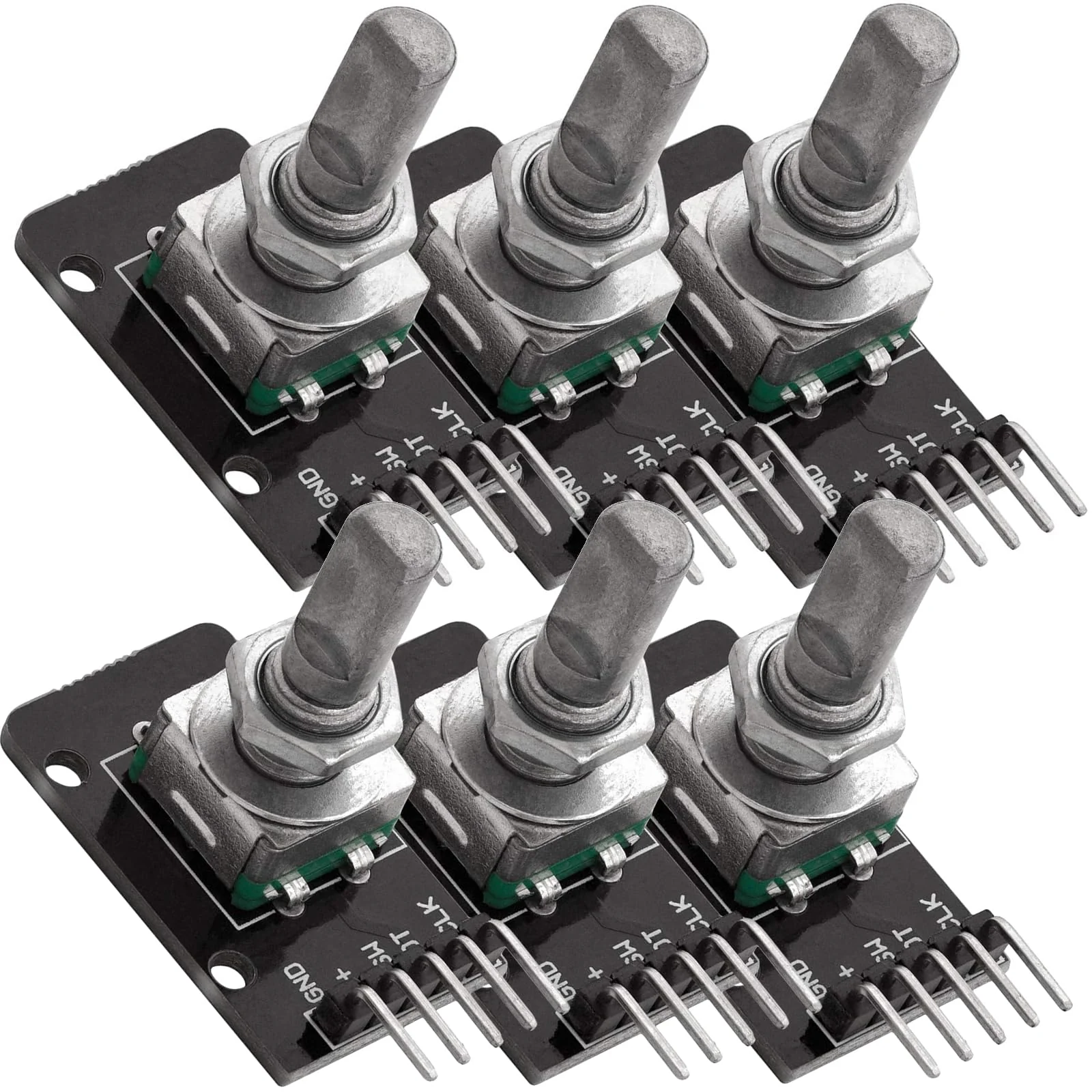 GERUI 6 x KY-040 Rotary Encoder, Rotary Encoder Module Compatible with Arduino, 360 Degree Rotary Encoder, Potentiometer, Digital Pulse Output Electronic Building Blocks