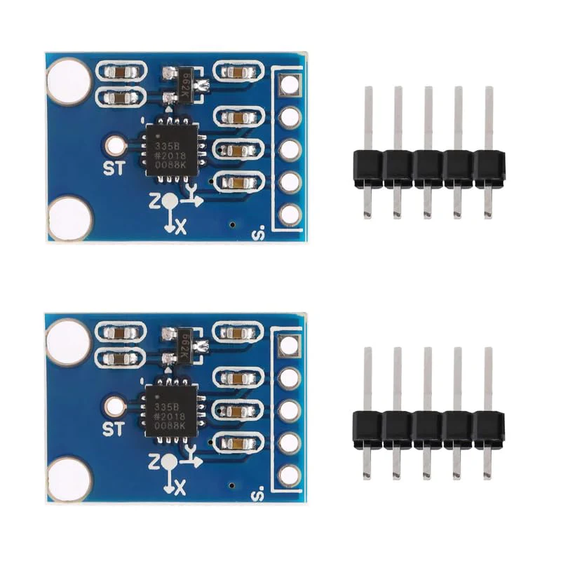 GERUI GY-61 ADXL335 3-Axis Accelerometer Angular Transducer Sensor, Analogue Output 3-5 V Sensor Module Compatible with Arduino, Pack of 2