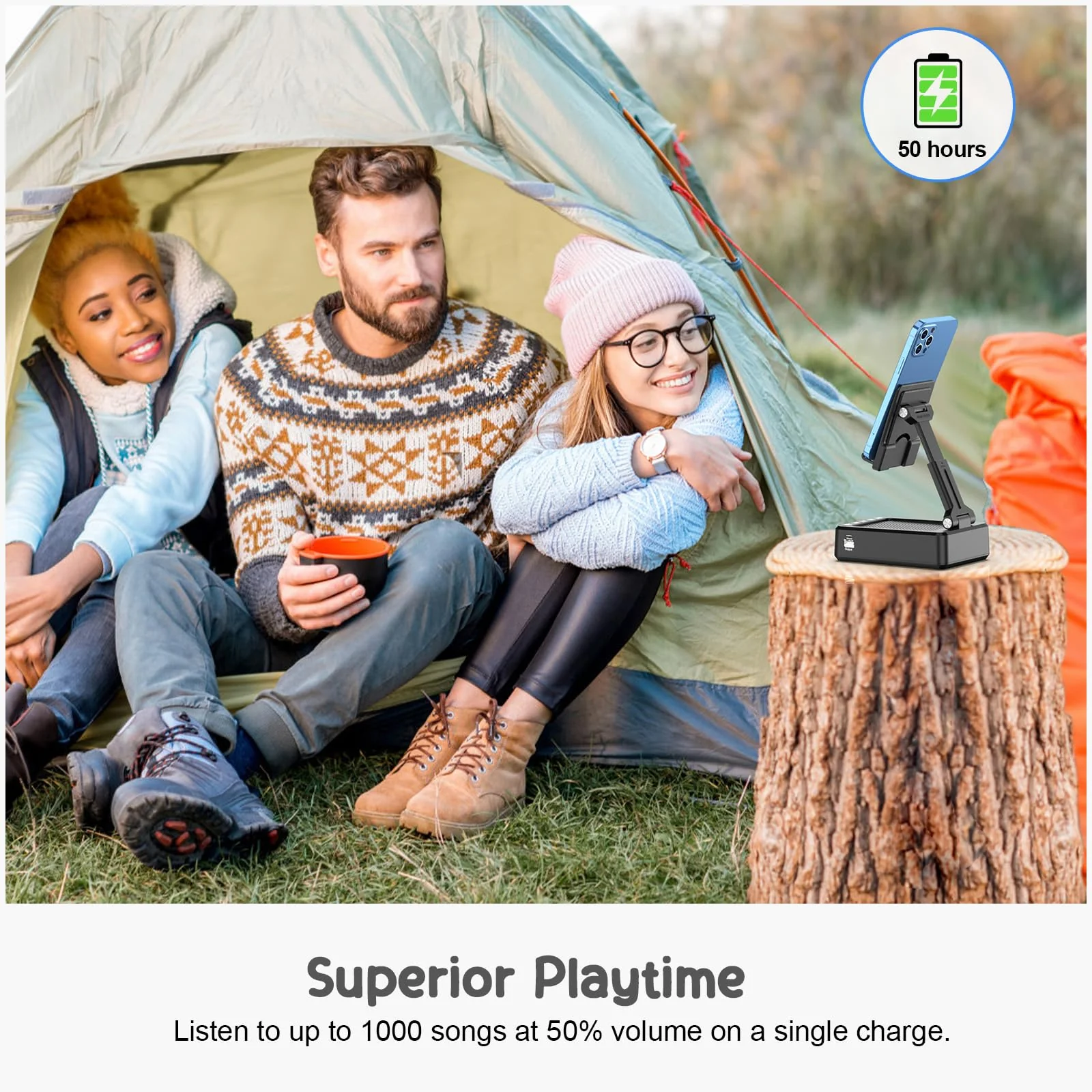 Gifts for Men Women Foldable Cellphone Stand with Bluetooth Speaker and Power Bank Birthday Gift Idea for Mom Dad Cool Gadget Tech Gifts - Image 5