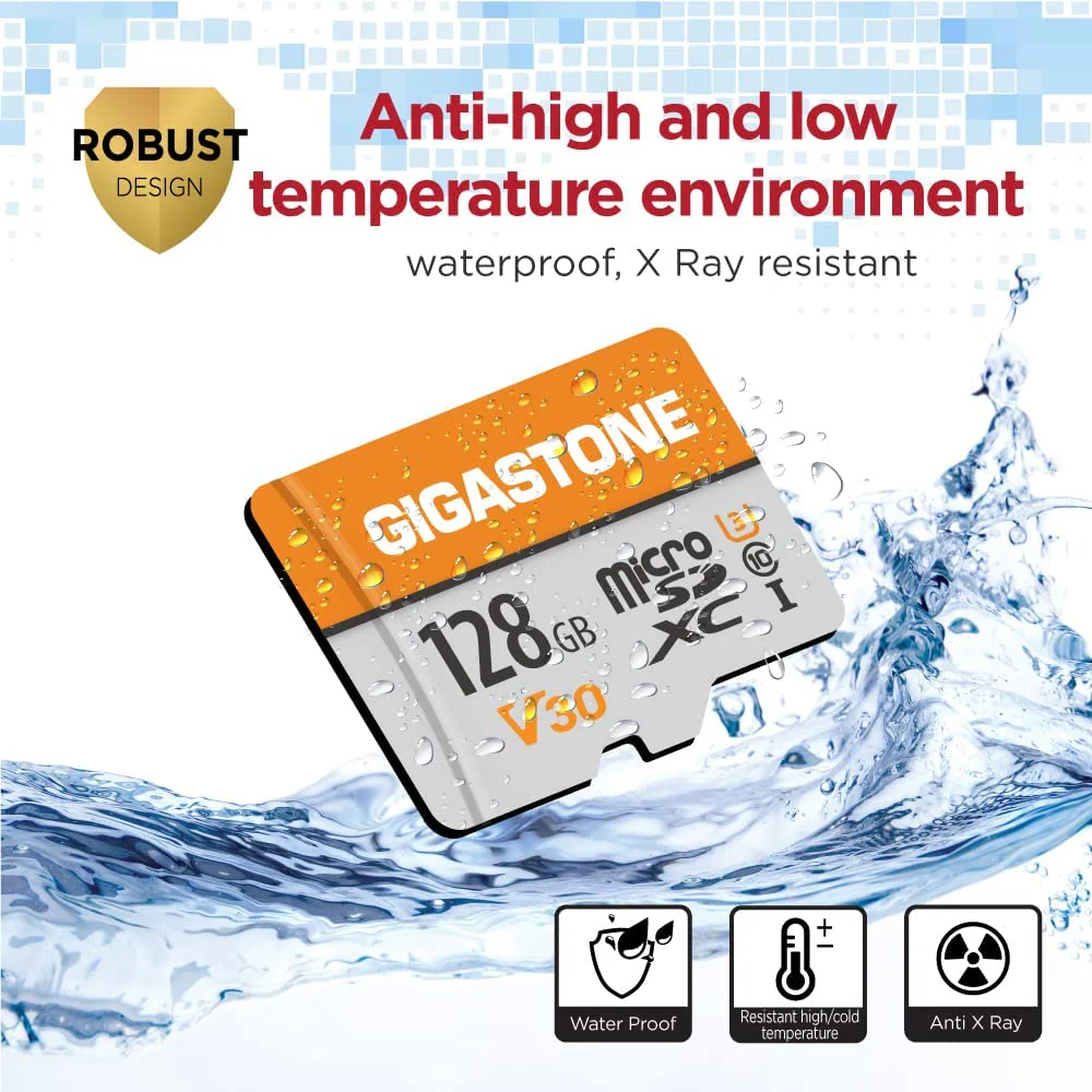 Gigastone 128GB 2-Pack Micro SD Card, 4K Video Pro, GoPro, Surveillance, Security Camera, Action Camera, Drone, 95MB/s MicroSDXC Memory Card UHS-I V30 Class 10 128GB 4K Video Pro 2-Pack - Image 6