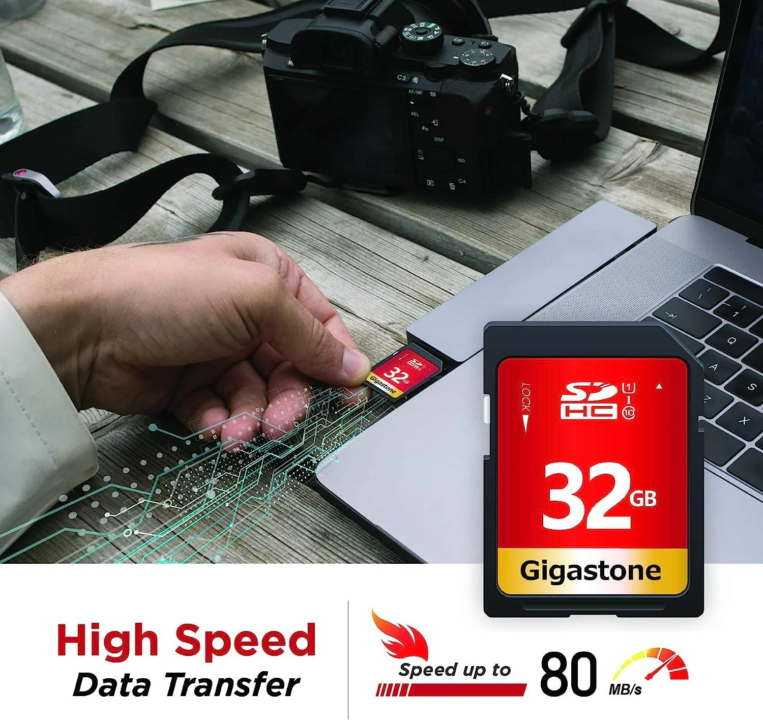 Gigastone 32GB 5-Pack SD Card UHS-I U1 Class 10 SDHC Memory Card High-Speed Full HD Video Canon Nikon Sony Pentax Kodak Olympus Panasonic Digital Camera, with 5 Mini Cases SD 32GB U1 5-Pack - Image 2