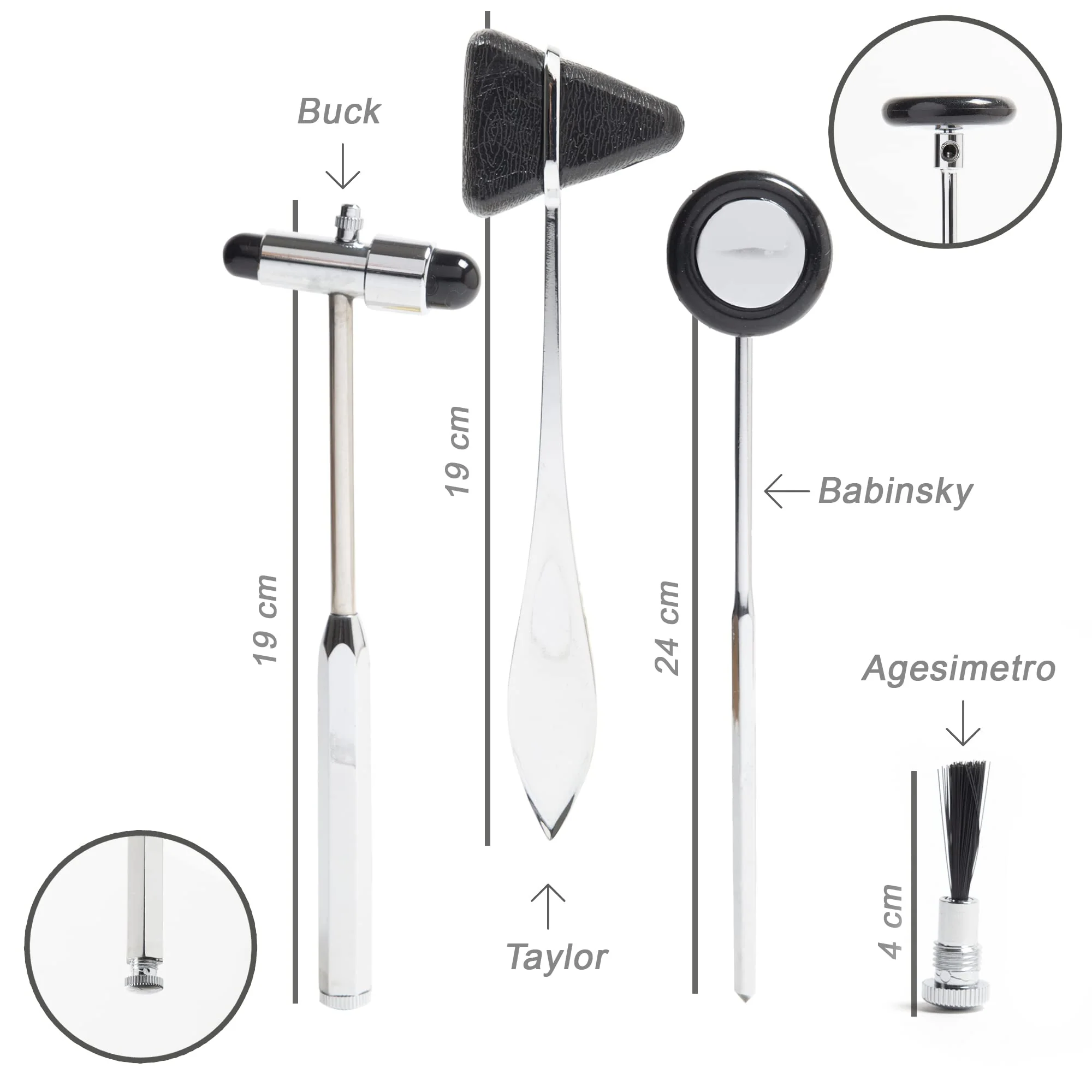 GiMa 31265 Barrel Tap Neurological Kit with 3 Hammer 1 Piece - Image 3