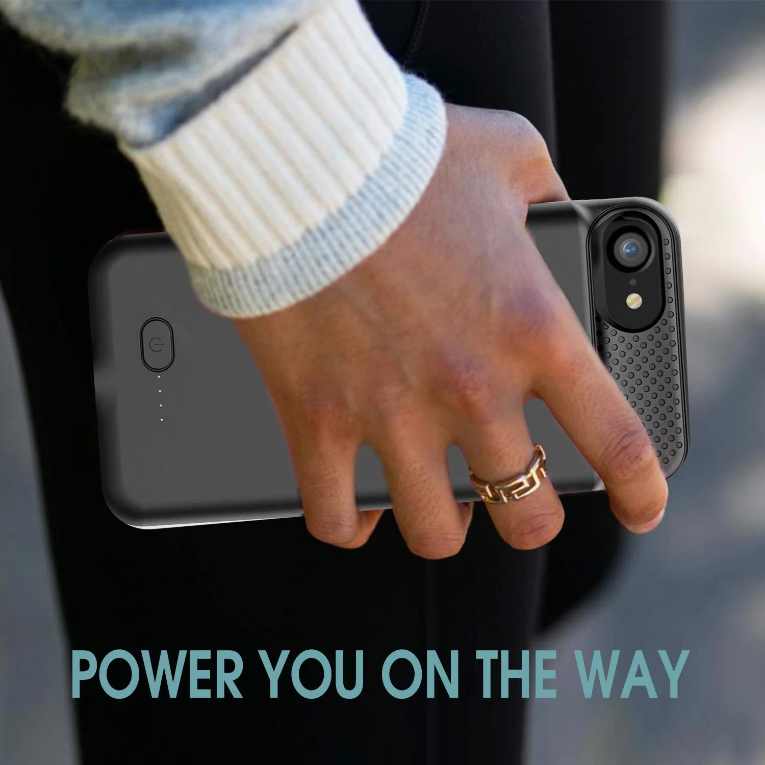 GIN FOXI Wireless Battery Case for iPhone 8/7/6s/6/SE 2020/SE 2022, Slim 5000mAh QI Wireless Charging Battery Case Protective Rechargeable Battery Charging Case for iPhone SE/8/7/6s/6-4.7" Black - Image 7