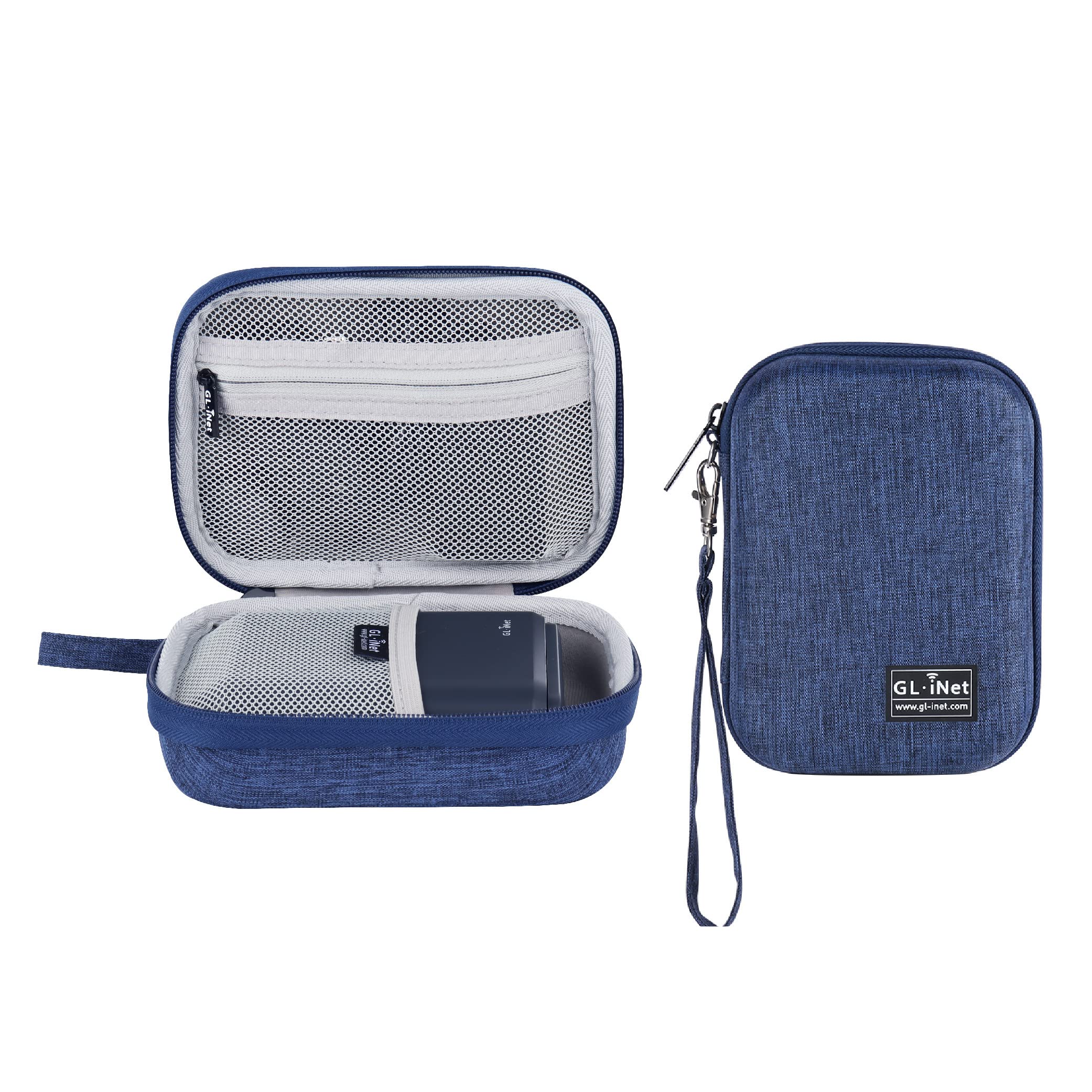 GL.iNet Gadget Organizer Case for Travel Routers GL-AXT1800/ MT3000/ SFT1200/ E750/ A1300, Chargers, Cables, and Accessories, Durable Pouch, Hand-carry EVA bag, Anti-shock, Water Resistant (Blue) Blue