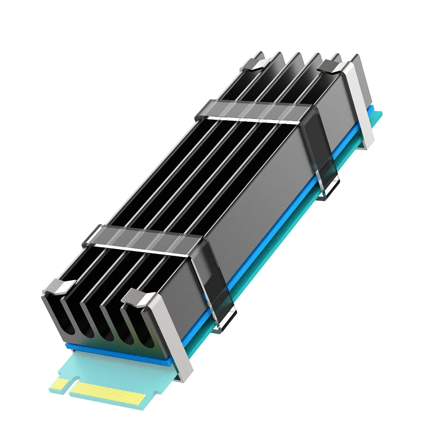 GLOTRENDS M.2 Heatsink for 2280 M.2 SSD, Fit for Desktop PC Installation, 22x70x10mm Aluminum Body, Including Thermal Pad 22 x 70 x 10 mm