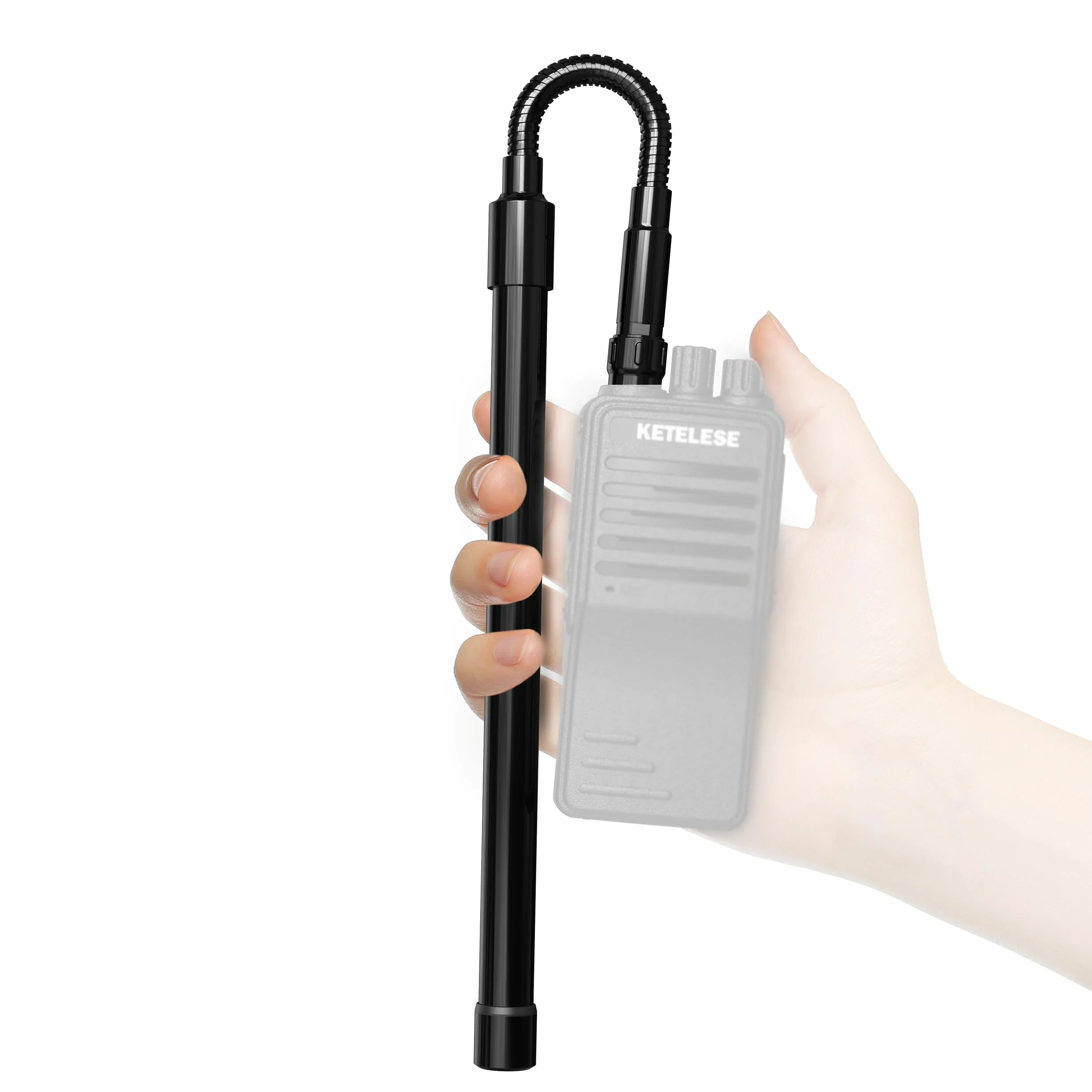 GMRS Antenna Ham Radio, Dual Band Antenna for Walkie Talkies 136-174 400-470 MHz 15.4" SMA Female Whip Antenna for Two Way Radio (Antenna Only)