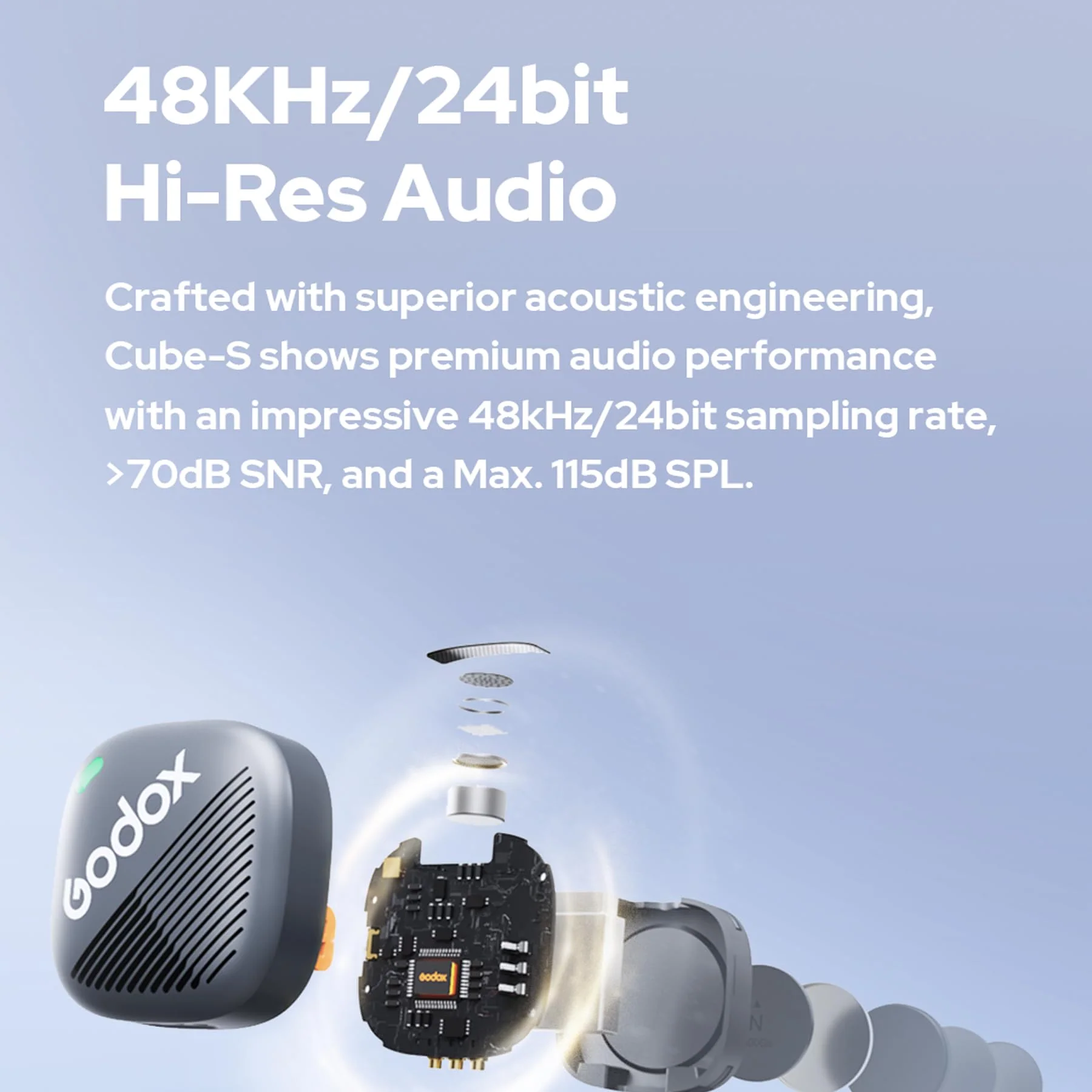 Godox Cube-SL kit2 2.4G Wireless Lavalier Microphone for iPhone 14/13/12,Lightning Mini Lapel Microphone Wireless,Hi-Fi Audio,1000FT Range,Noise Cancellation,30H Battery for Streaming Video Recording CUBE-SL-Kit2 - Image 8