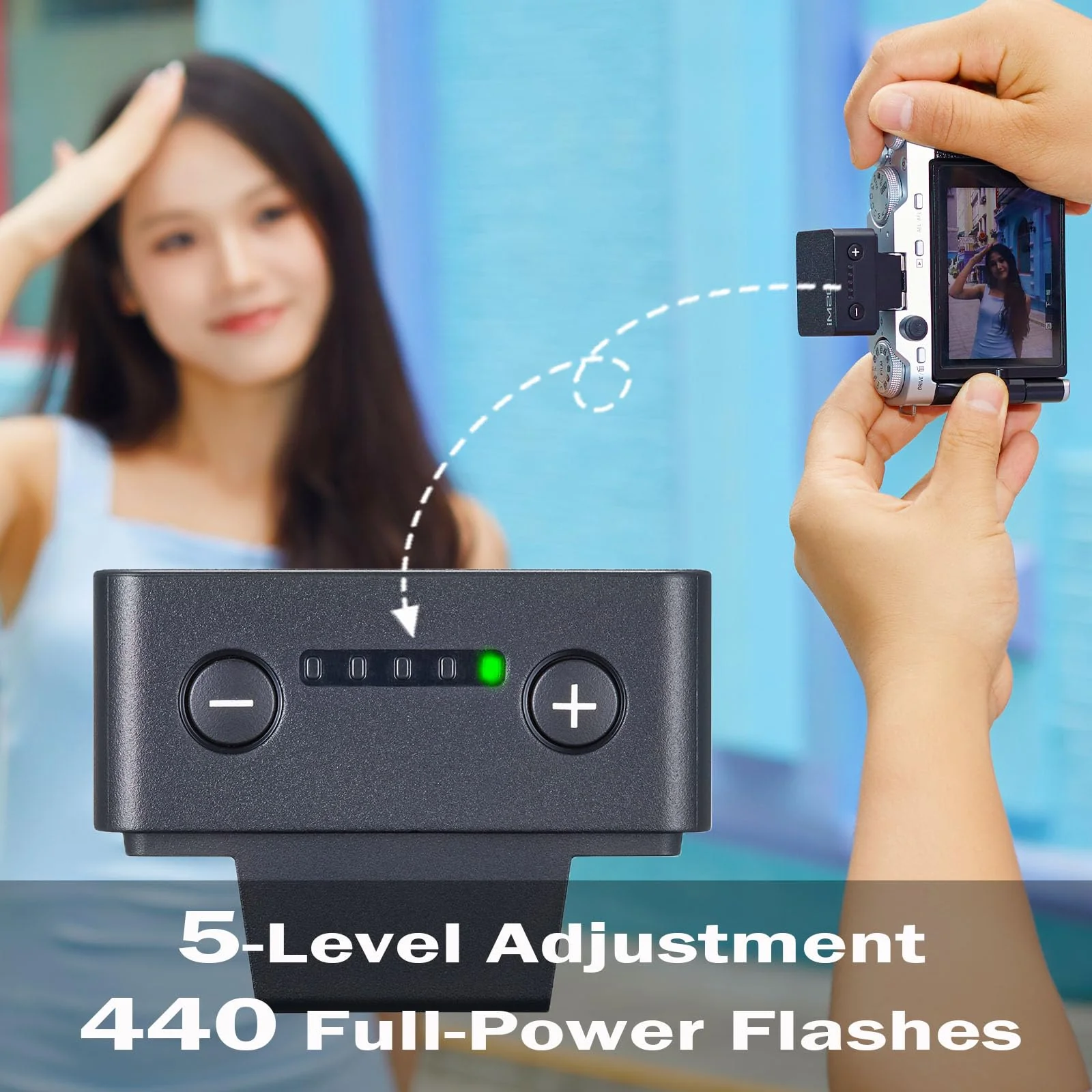 Godox Flash Godox iM20 Camera Flash - Godox iM20 Mini Flash Manual 440 Full-Power Flashes/3s Recycle Times/5 Power Levels, Camera Flash for Sony zve10/Sony zv1/Sony a7iii/Ricoh gr3/Fujifilm f1 etc. - Image 4