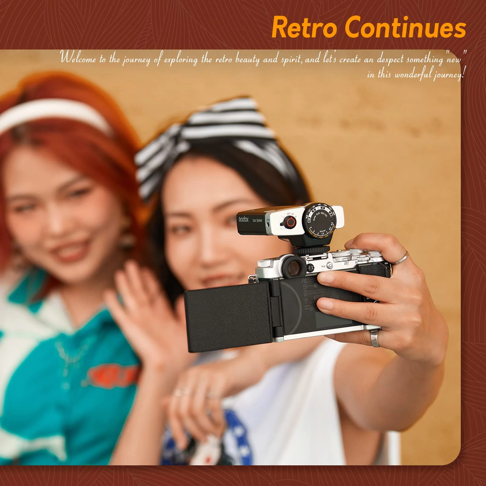 Godox Lux Junior Retro Camera Flash,GN12 6000K±200K CCT,Auto & Manual Modes 1/1-1/64 Flash Power,28mm Focal Length,for Fujifilm,for Canon,for Nikon, for Olympus, for Sony Camera - Image 9