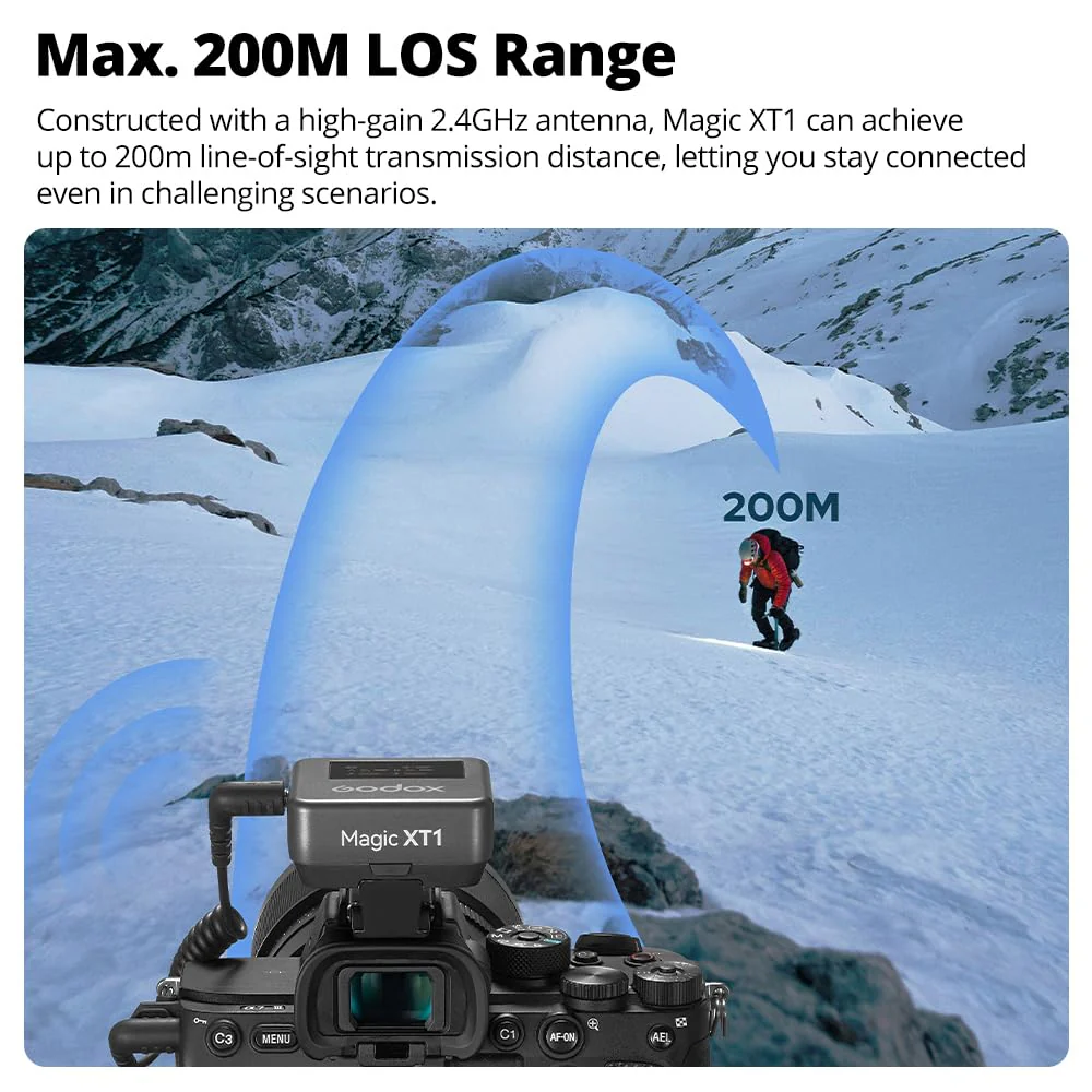 GODOX Magic XT1 Wireless Lavalier Microphone, Microphone for Camera (2 TX + 1 RX Charging Case), Mini Mic with Noise Cancellation, 16H Battery, Touch Screen 200M/60ft - Image 7