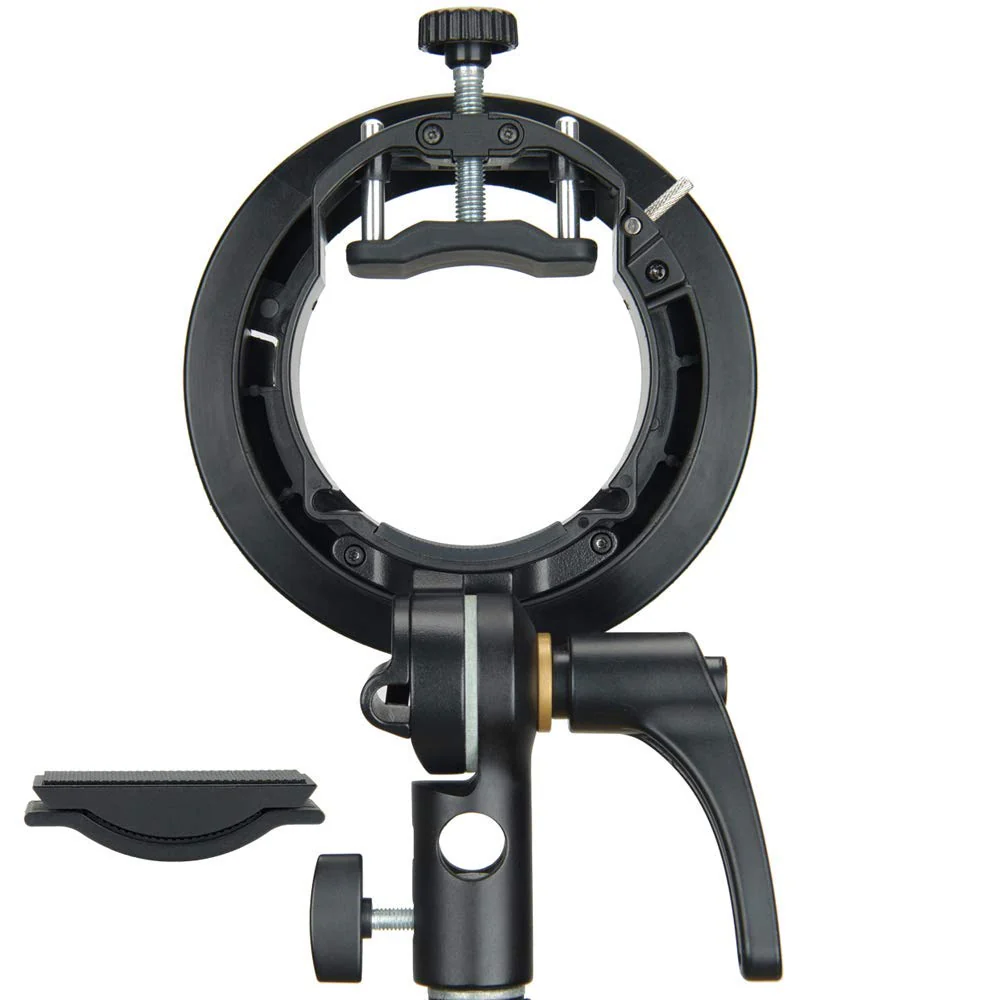 Godox S2 Speedlite Bracket S-Type Bracket Bowens Mount Flash Holder for Godox V1 AD200 Pro AD400 Pro AD200 V860II TT685 TT600 TT350, Precise Tilt Control, Integrated Umbrella Mount - Image 3