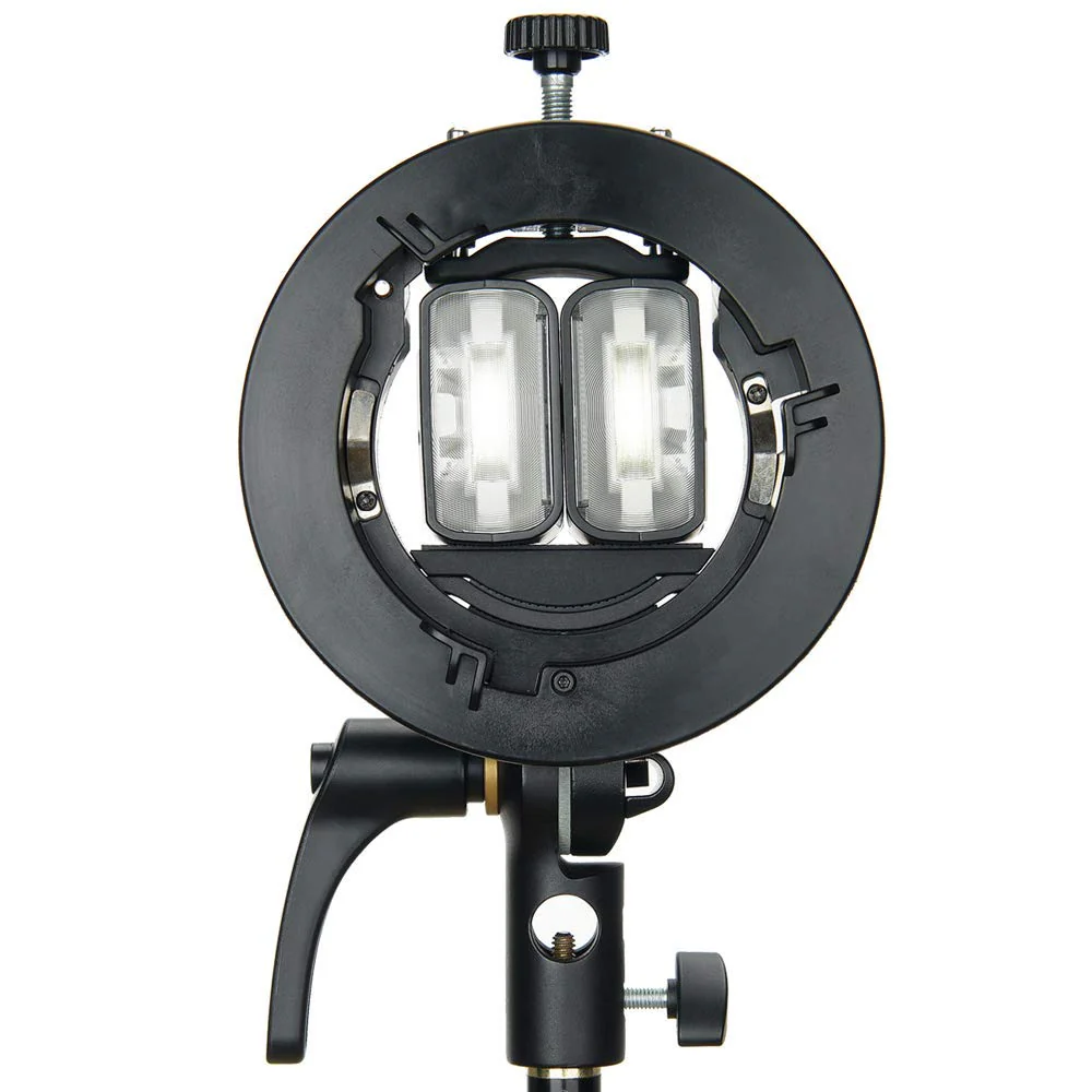 Godox S2 Speedlite Bracket S-Type Bracket Bowens Mount Flash Holder for Godox V1 AD200 Pro AD400 Pro AD200 V860II TT685 TT600 TT350, Precise Tilt Control, Integrated Umbrella Mount - Image 6