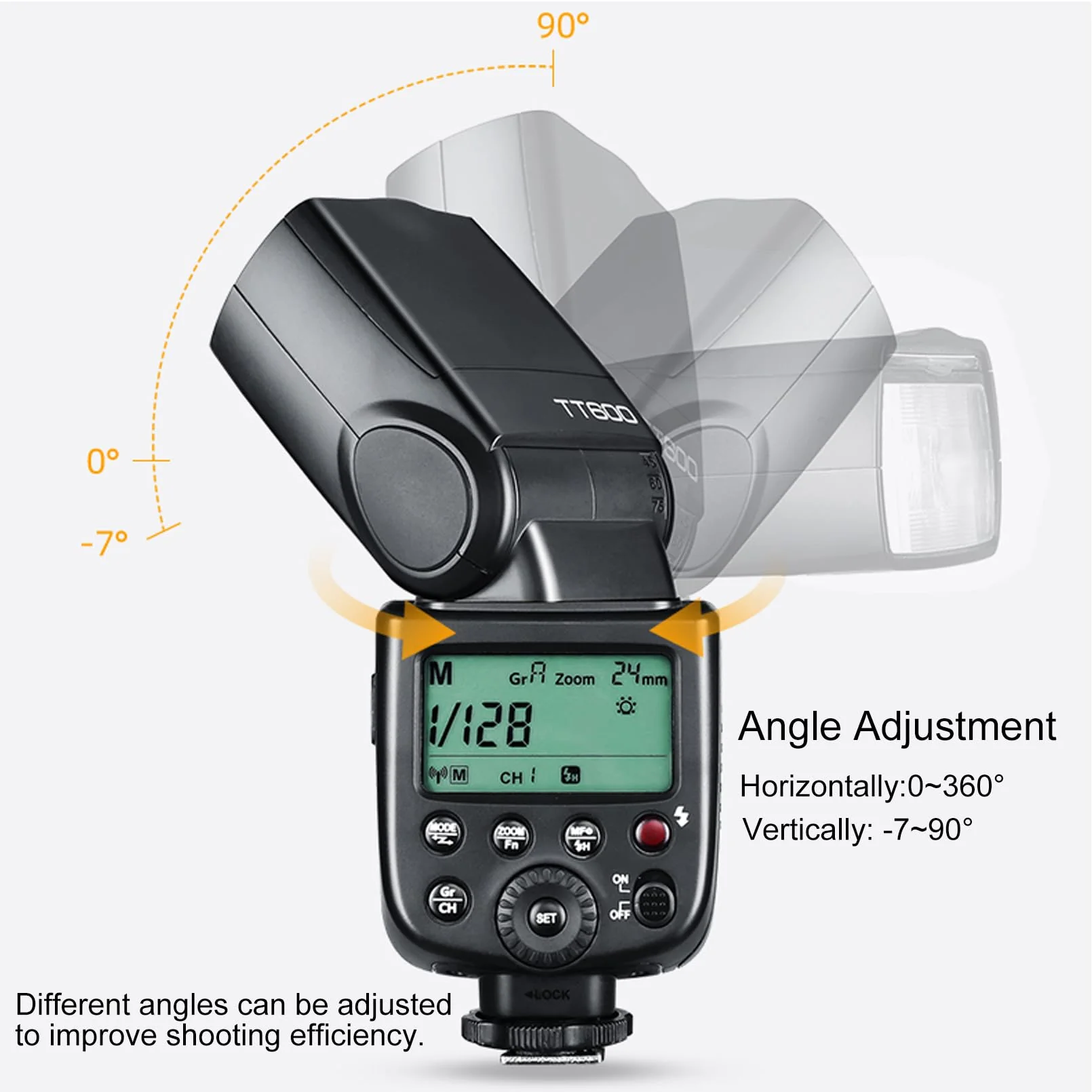 Godox TT600 2.4G Wireless Flash Speedlite Master/Slave Flash with Built-in Trigger System Compatible for Canon Nikon Pentax Olympus Fujifilm Panasonic (TT600) - Image 6