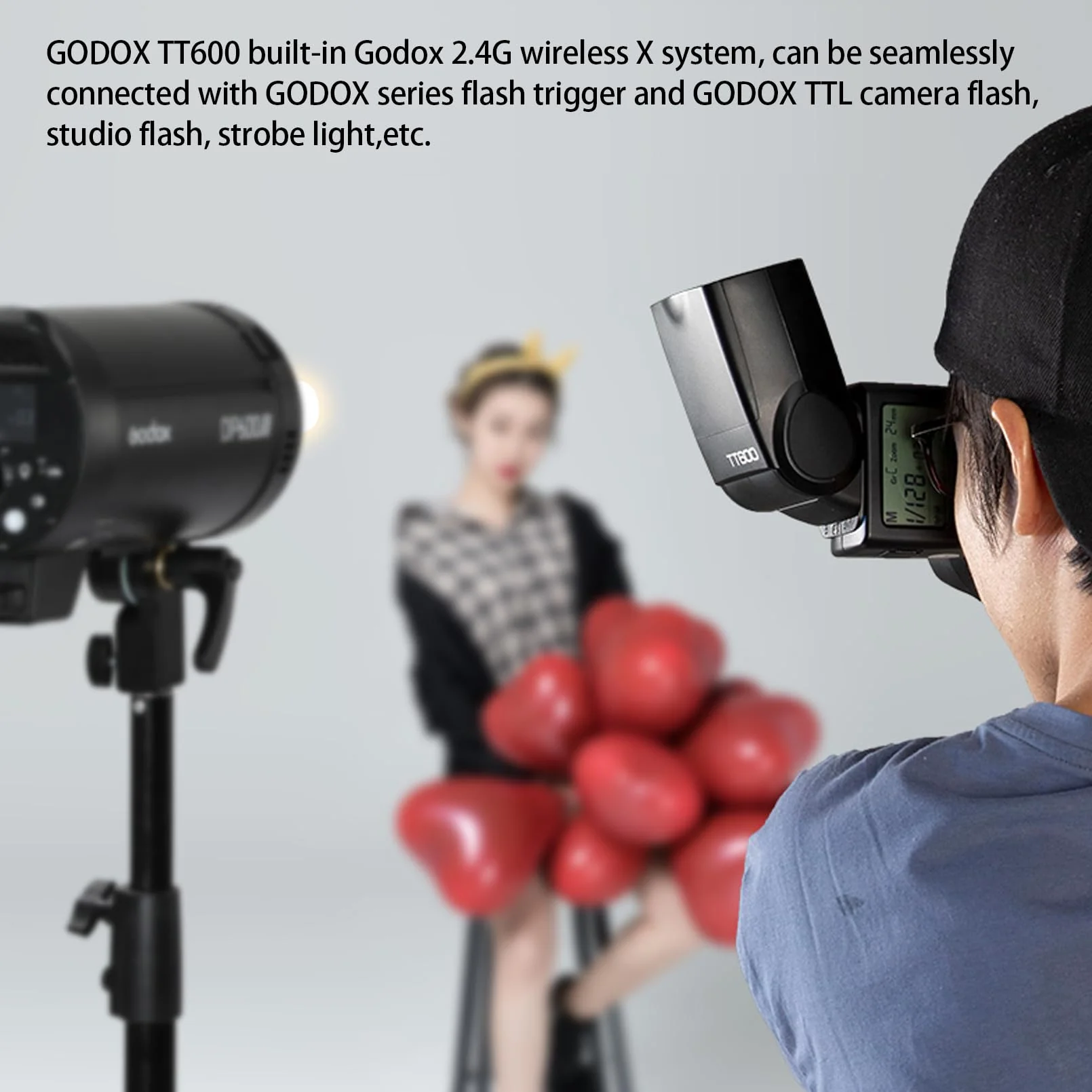 Godox TT600 2.4G Wireless Flash Speedlite Master/Slave Flash with Built-in Trigger System Compatible for Canon Nikon Pentax Olympus Fujifilm Panasonic (TT600) - Image 7