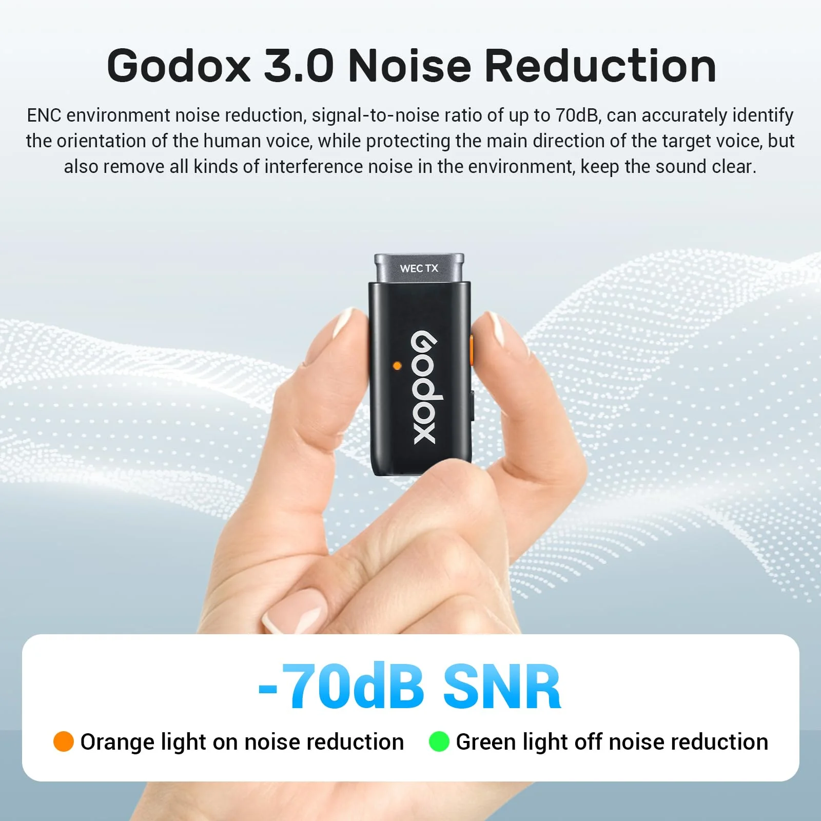 GODOX WES1 Kit2 Wireless Lavalier Microphone for iPhone/Lightning, 8H Battery Life, Dual Channel 2.4G Wireless Mic, 200m(656ft.) Range, Noise Cancelling with Charging Case for Vlogging, TikTok - Image 3