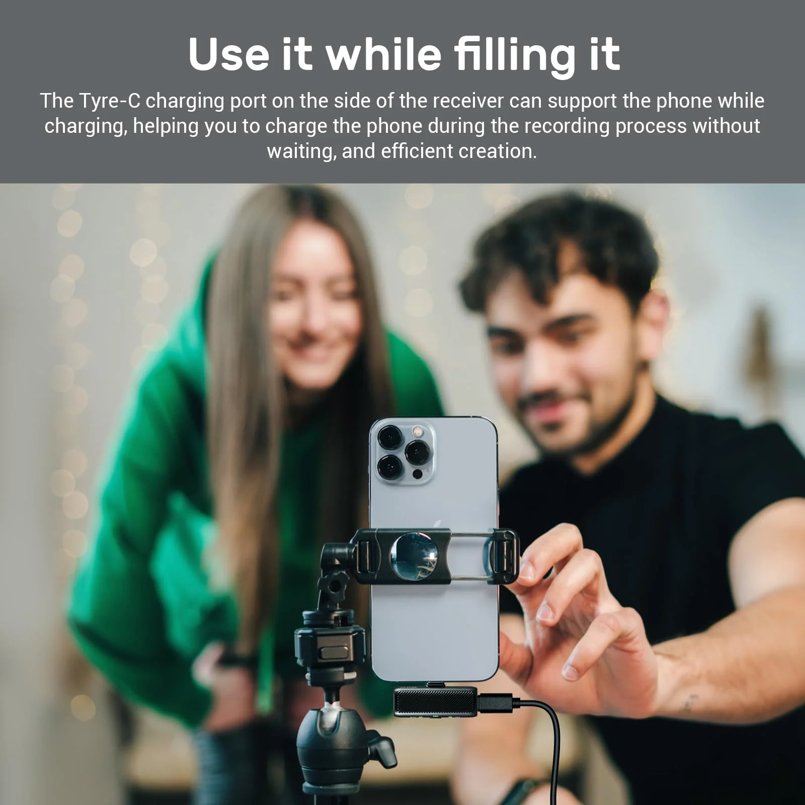 GODOX WES1 Kit2 Wireless Lavalier Microphone for iPhone/Lightning, 8H Battery Life, Dual Channel 2.4G Wireless Mic, 200m(656ft.) Range, Noise Cancelling with Charging Case for Vlogging, TikTok - Image 8