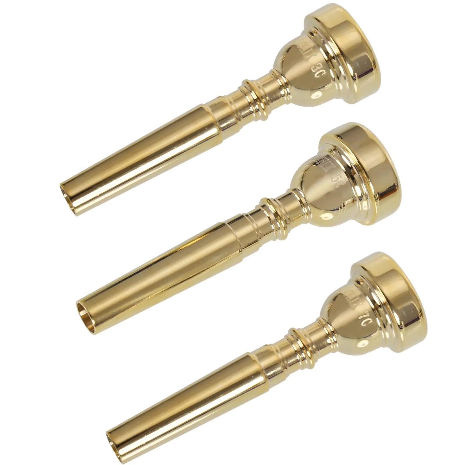 Gold Trumpet Mouthpiece 7C 5C 3C Trumpet Mouthpiece Set with Brass for Beginners and Professional Players 3Pack Trumpet Accessories