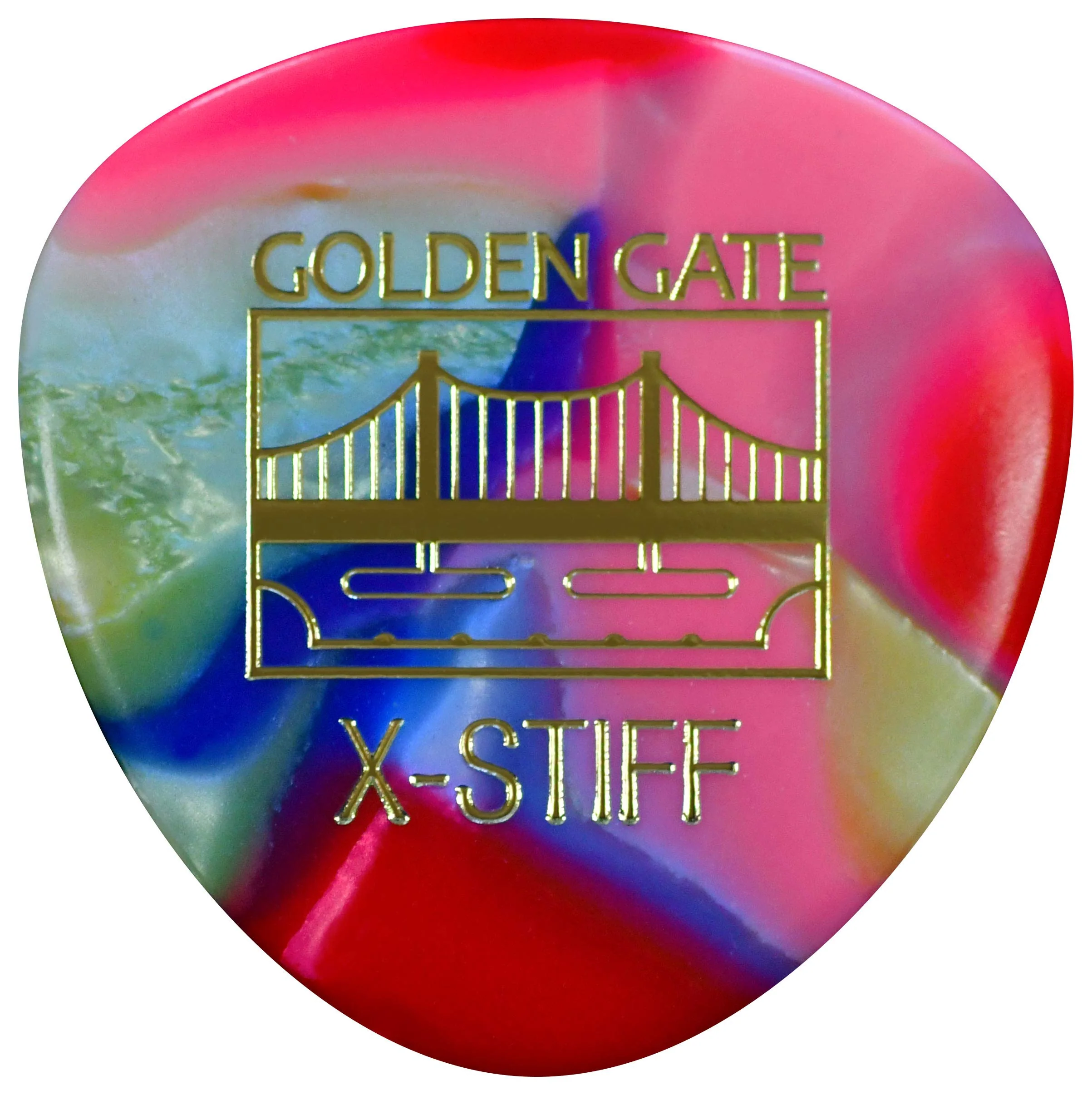 Golden Gate Guitar Picks (MP-127),Clown Confetti,Rounded Triangle X-Stiff