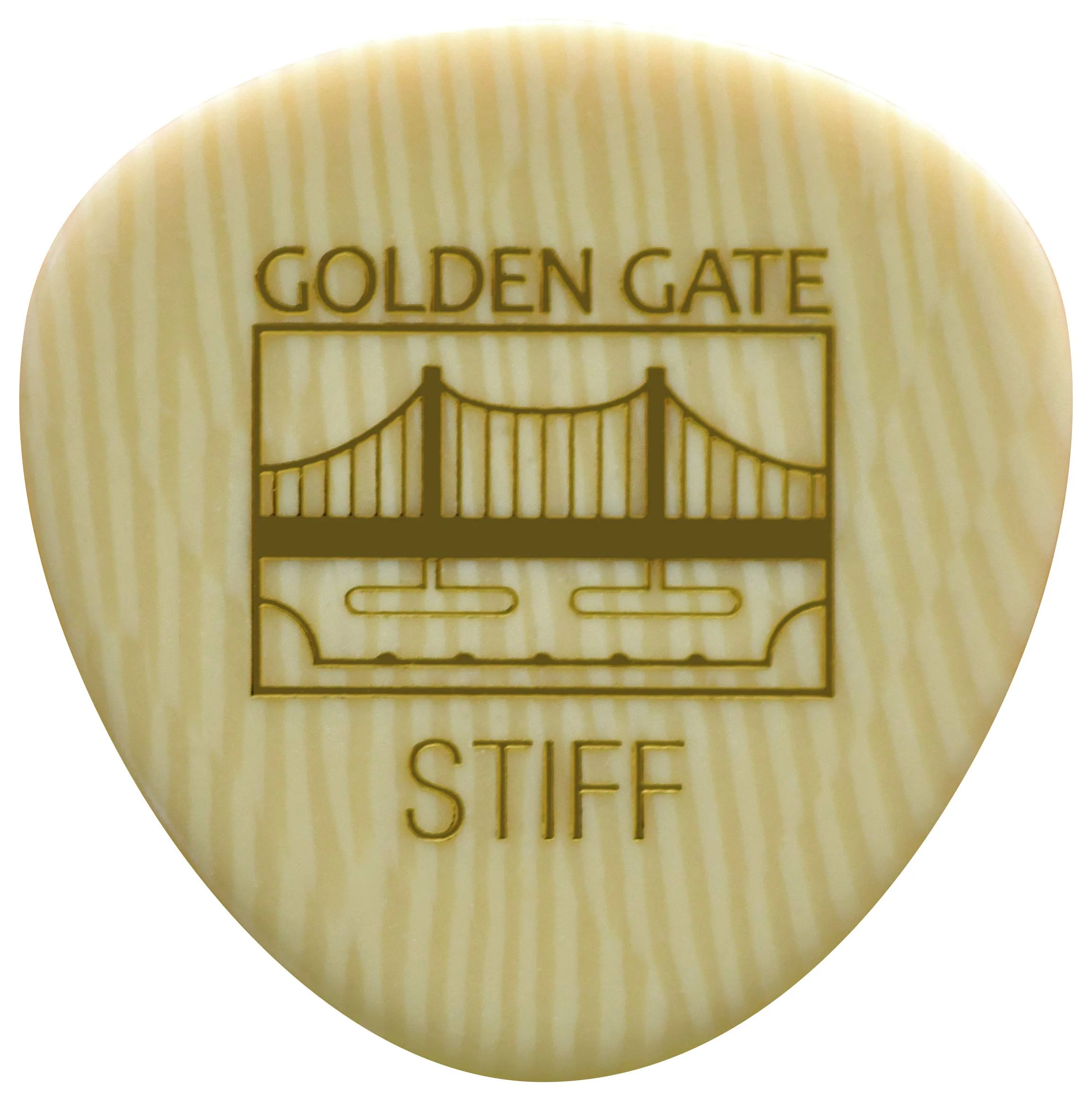 Golden Gate Guitar Picks (MP-321), Ivoroid, Rounded Triangle - Stiff