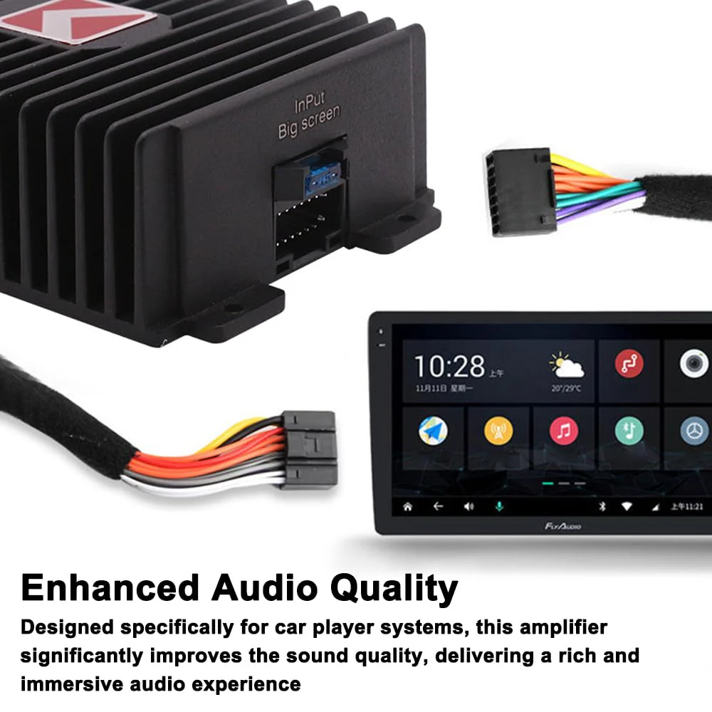 GoolRC 4-Channel Full-Range Amplifier, 80Wx4 Audio Modification Power Amplifier Digital Sound Processor Class A/B for Android Car Player - Image 2