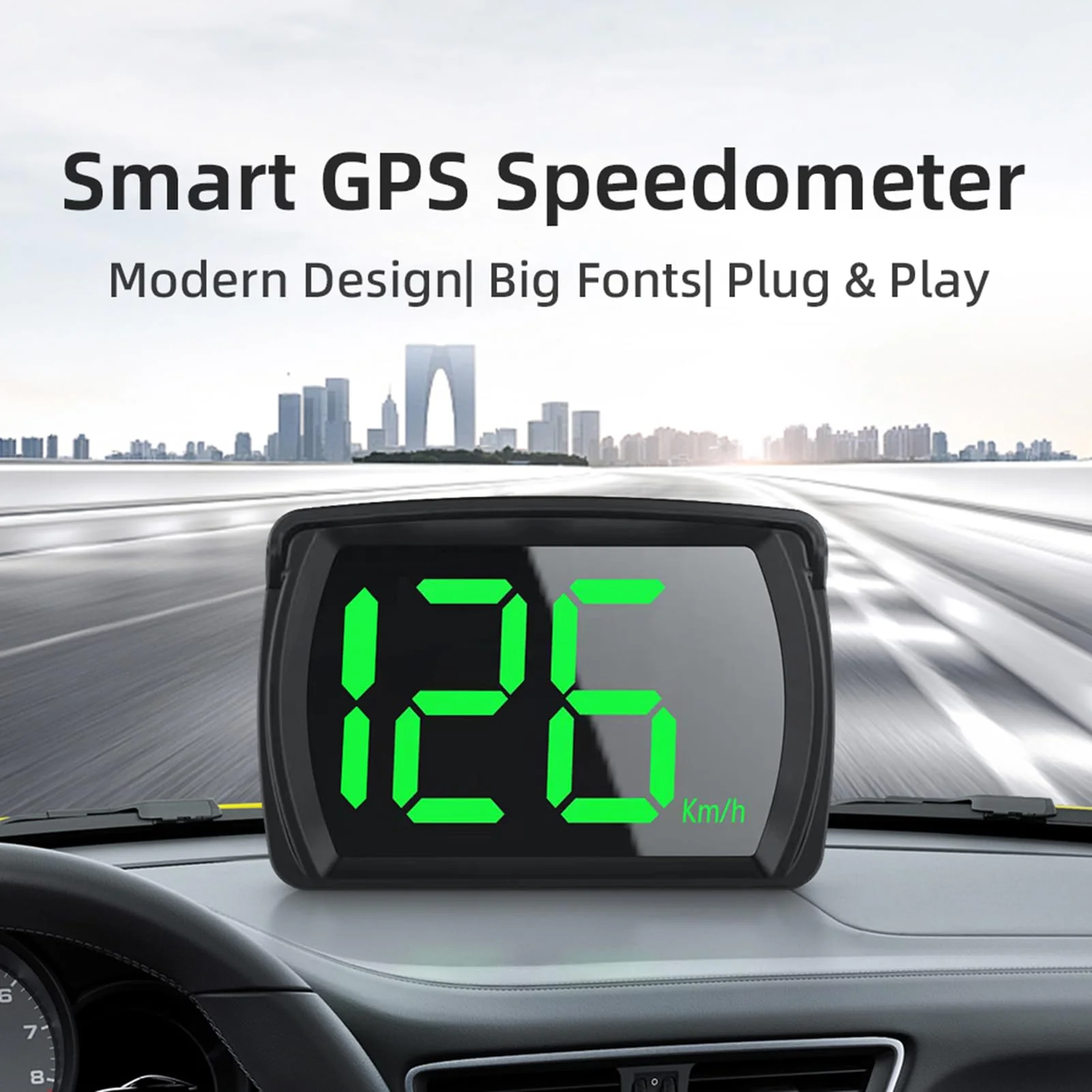 GoolRC Speedometer HUD, Heads-Up Display Digital Speedometer GPS Speed Meter MPH/KMH, Head Up Display for All Cars, USB Cable Plug & Play Large Screen High-Definition Display - Image 8