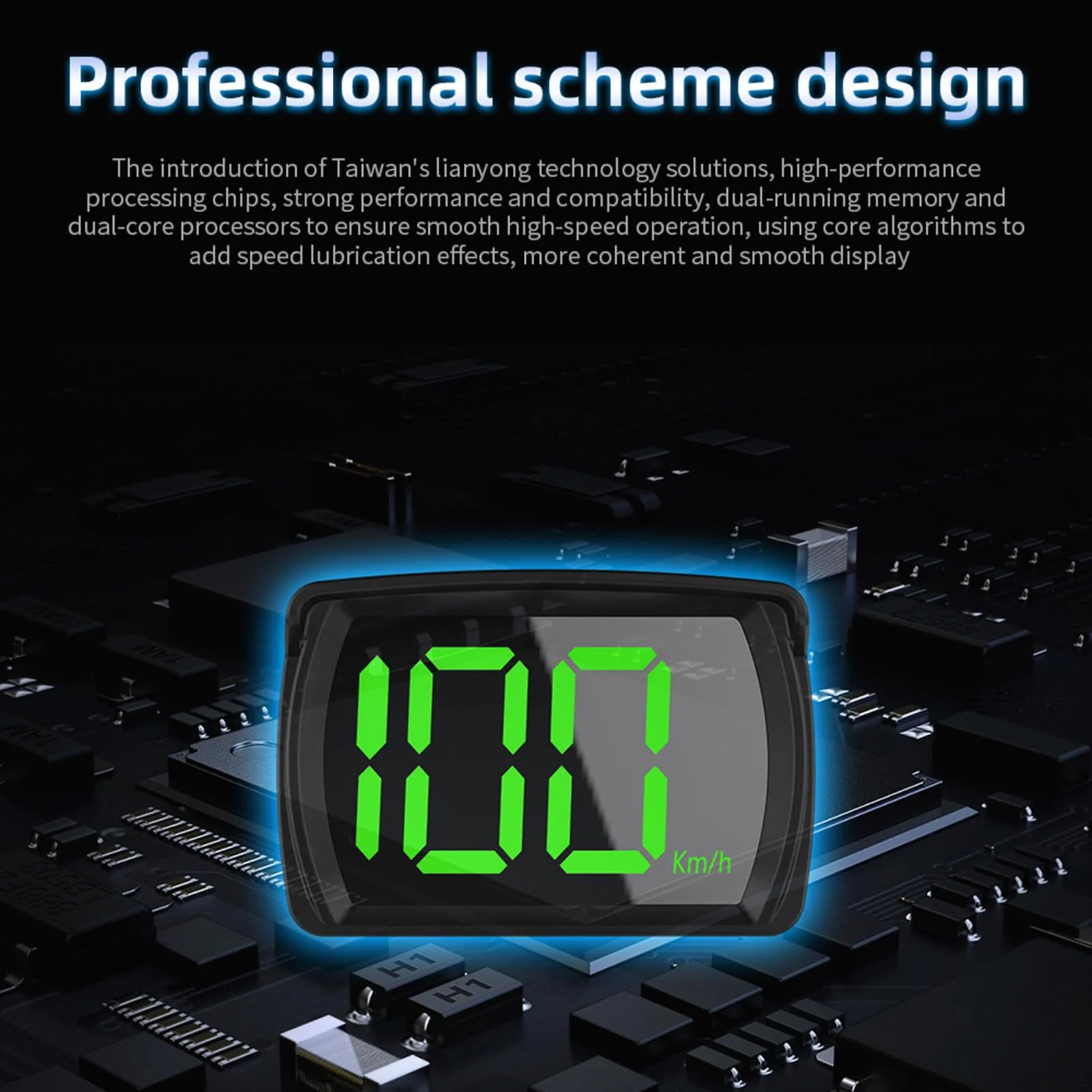 GoolRC Speedometer HUD, Heads-Up Display Digital Speedometer GPS Speed Meter MPH/KMH, Head Up Display for All Cars, USB Cable Plug & Play Large Screen High-definition Display - Image 2