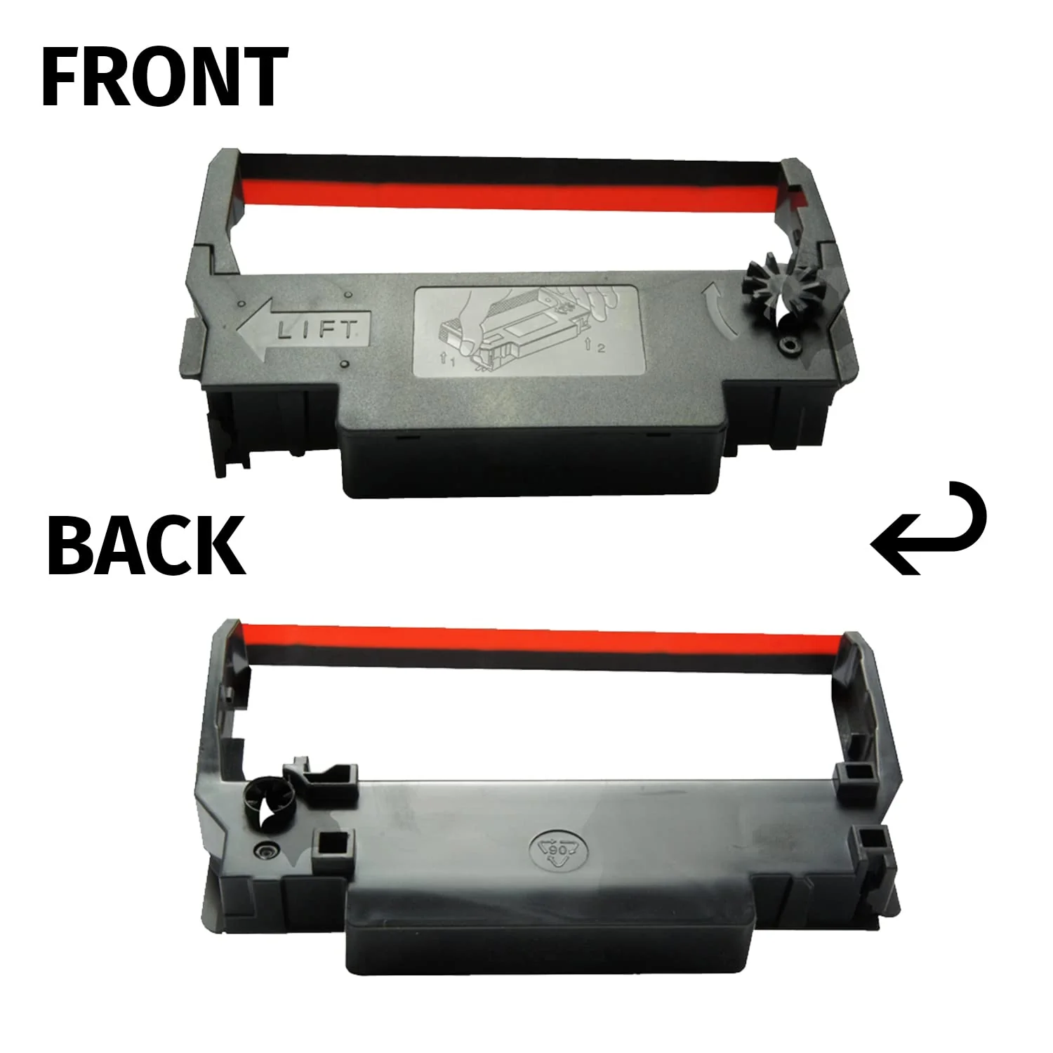 GORILLA SUPPLY Compatible Ink Ribbon Replacement for ERC 30 34 38 B/R ERC38 NK506, Compatible for POS Receipt Printers, Sealed Individual Pack, 12-Packs (Black/Red) 12-Pack - Image 2
